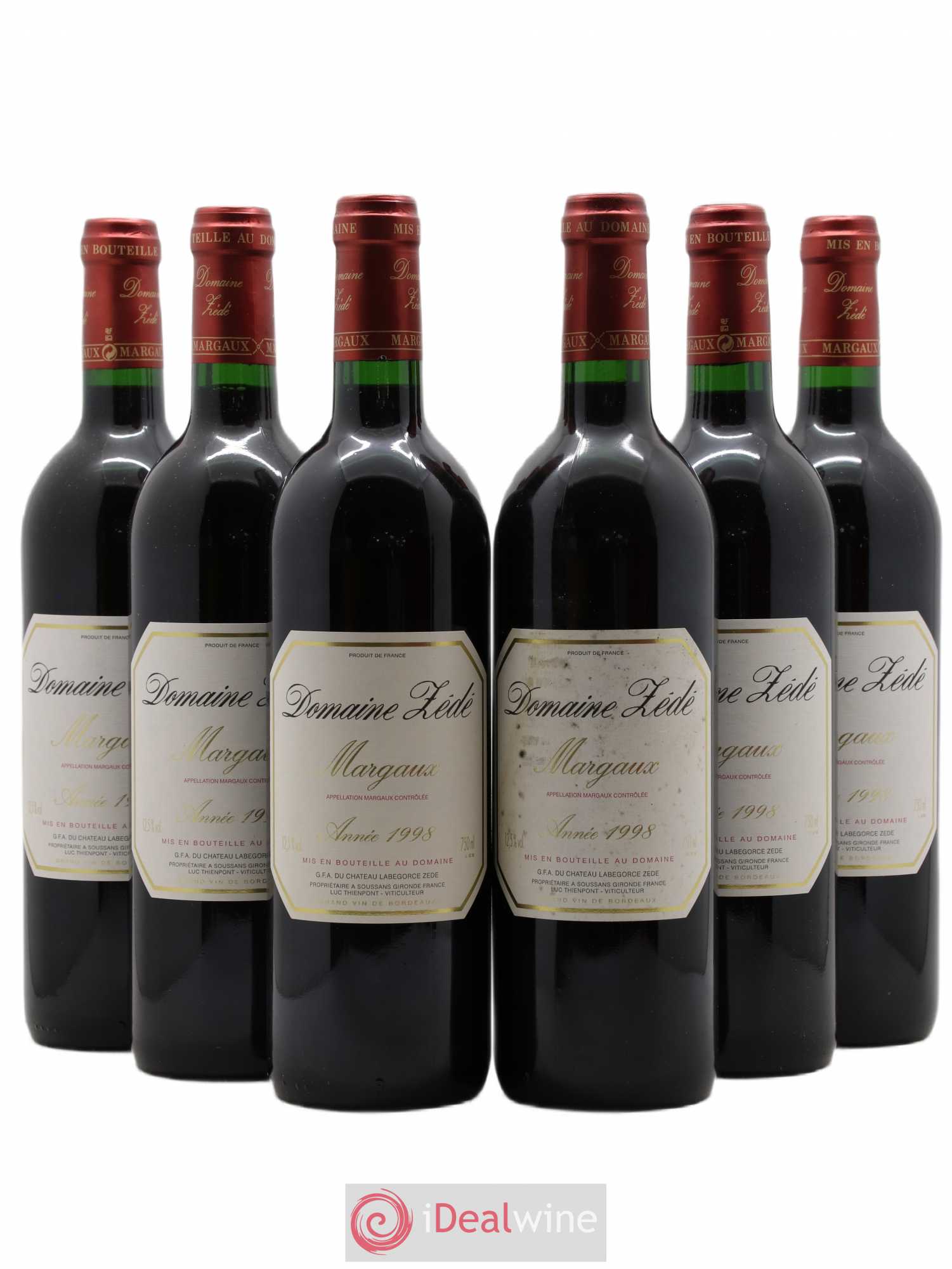 Bordeaux Margaux Domaine Zédé (sans prix de réserve) 1998 - Posten von 6 Flaschen - 0