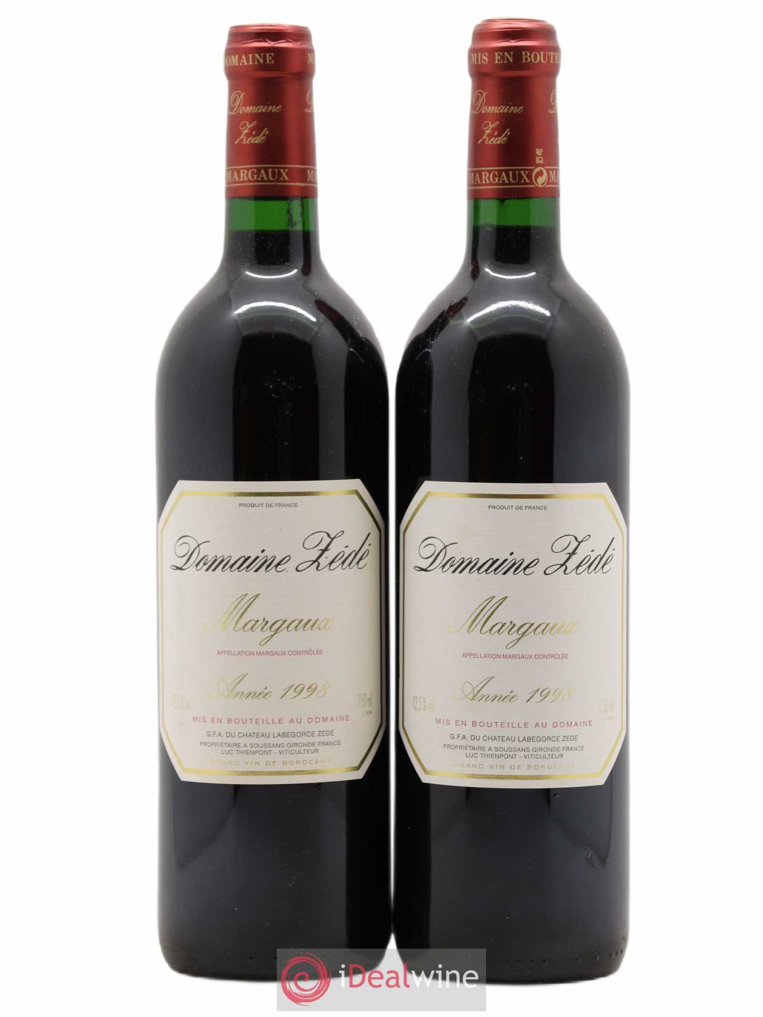 Bordeaux Margaux Domaine Zédé 1998 - Posten von 2 Flaschen - 0