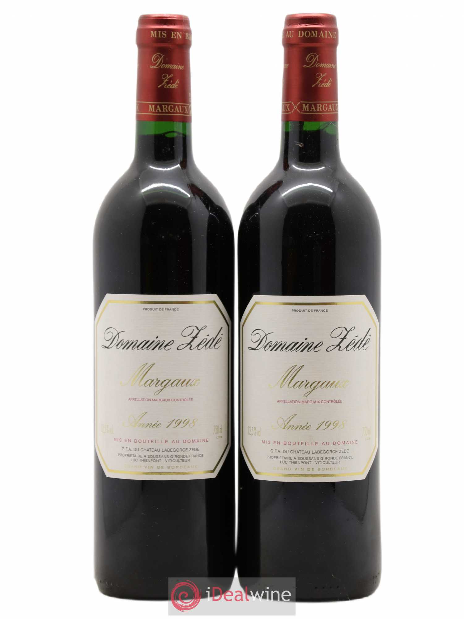 Bordeaux Margaux Domaine Zédé 1998 - Posten von 2 Flaschen - 0