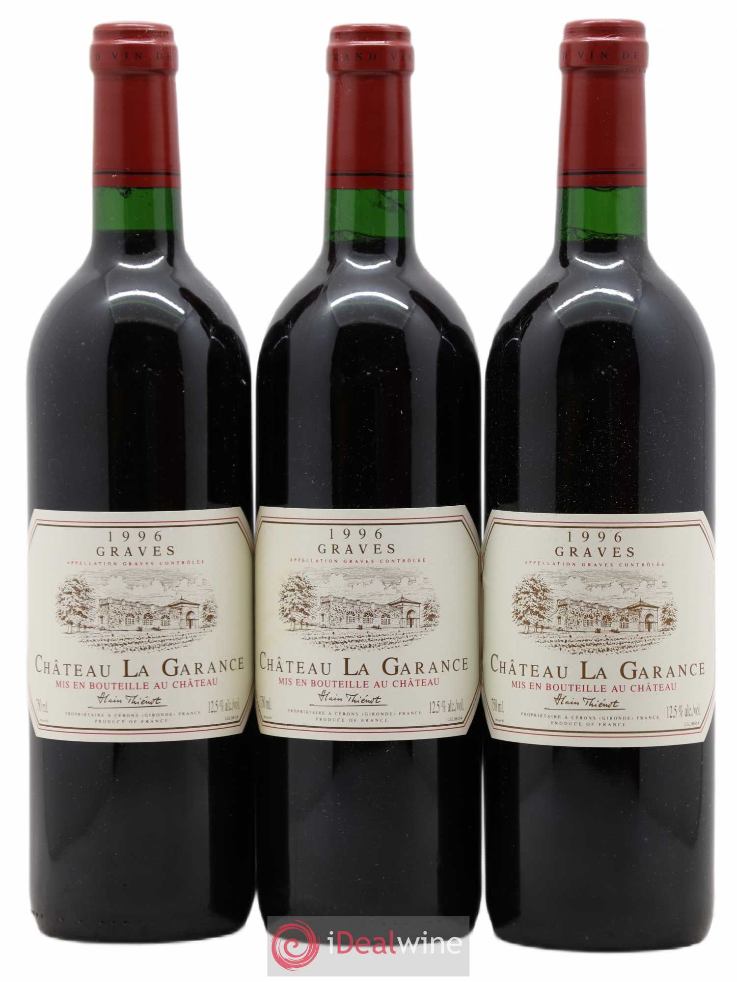 Graves Château La Garance 1996 - Lot de 3 bouteilles - 0