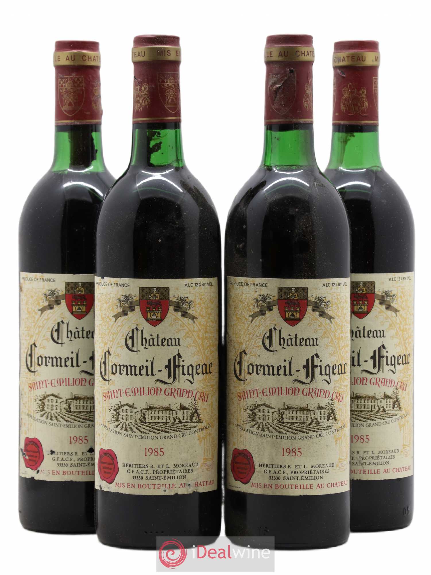 Château Cormeil Figeac 1985 - Lot de 4 bouteilles - 0