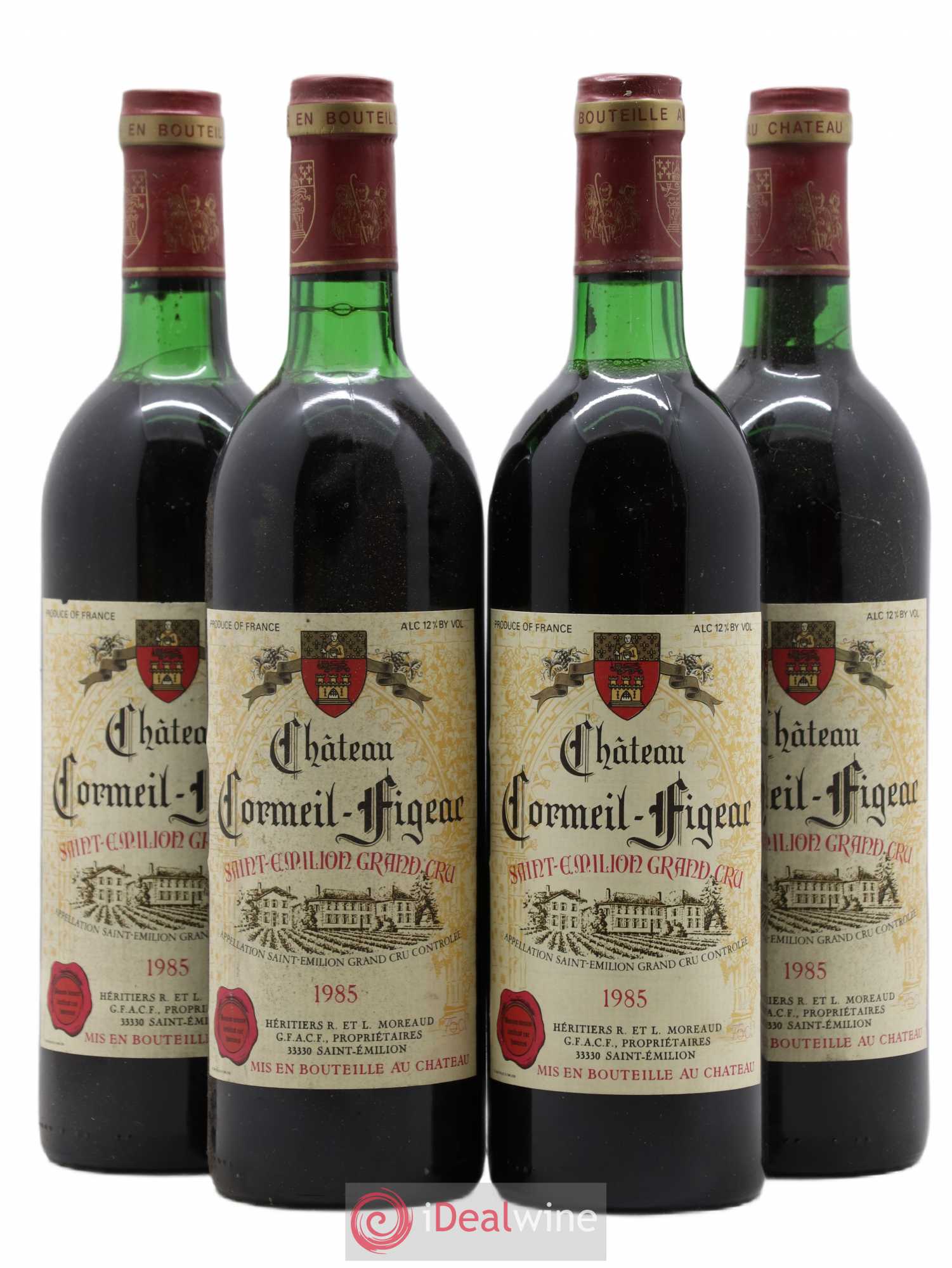 Château Cormeil Figeac 1985 - Lot de 4 bouteilles - 0