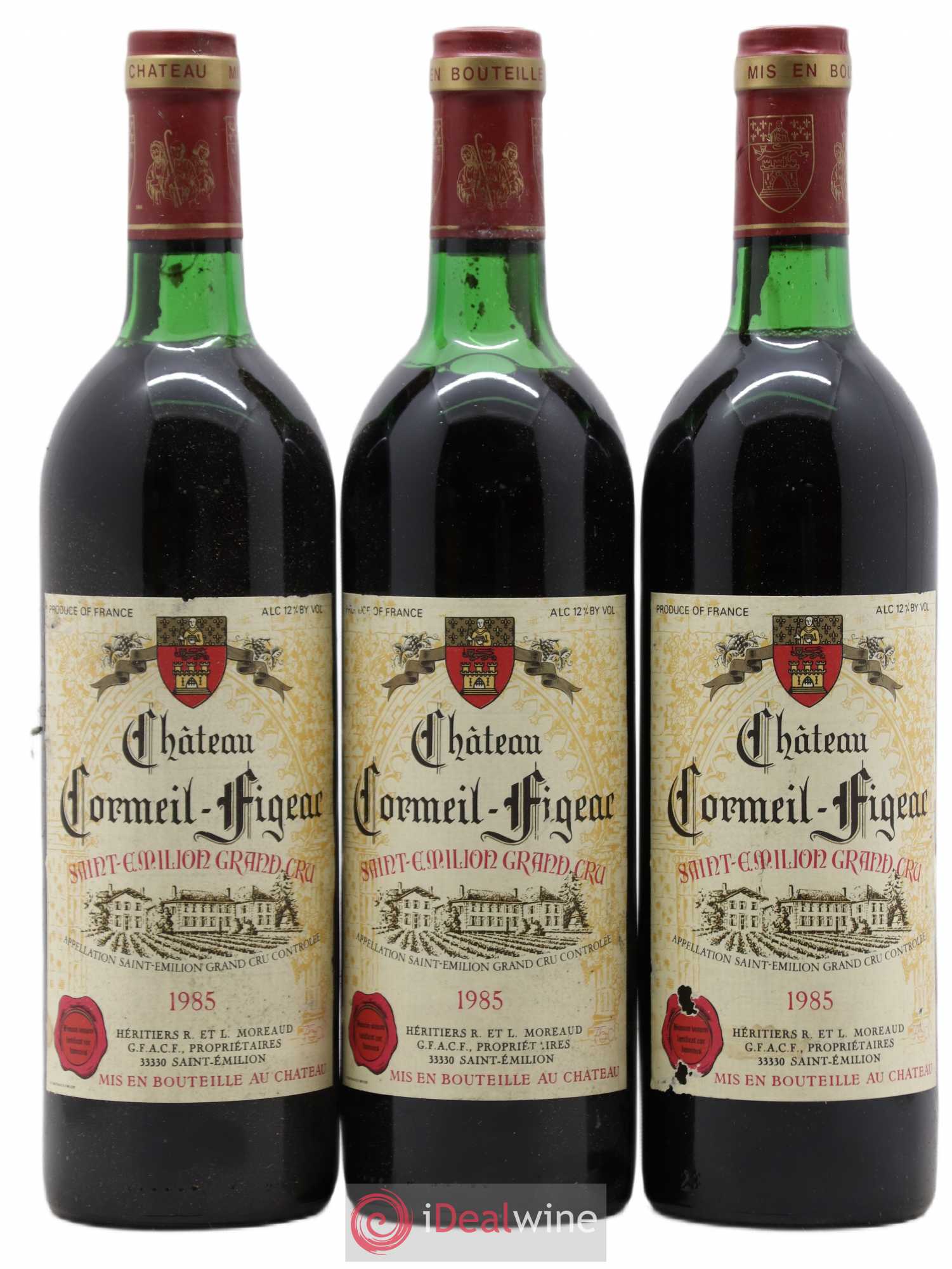 Château Cormeil Figeac 1985 - Lot de 3 bouteilles - 0