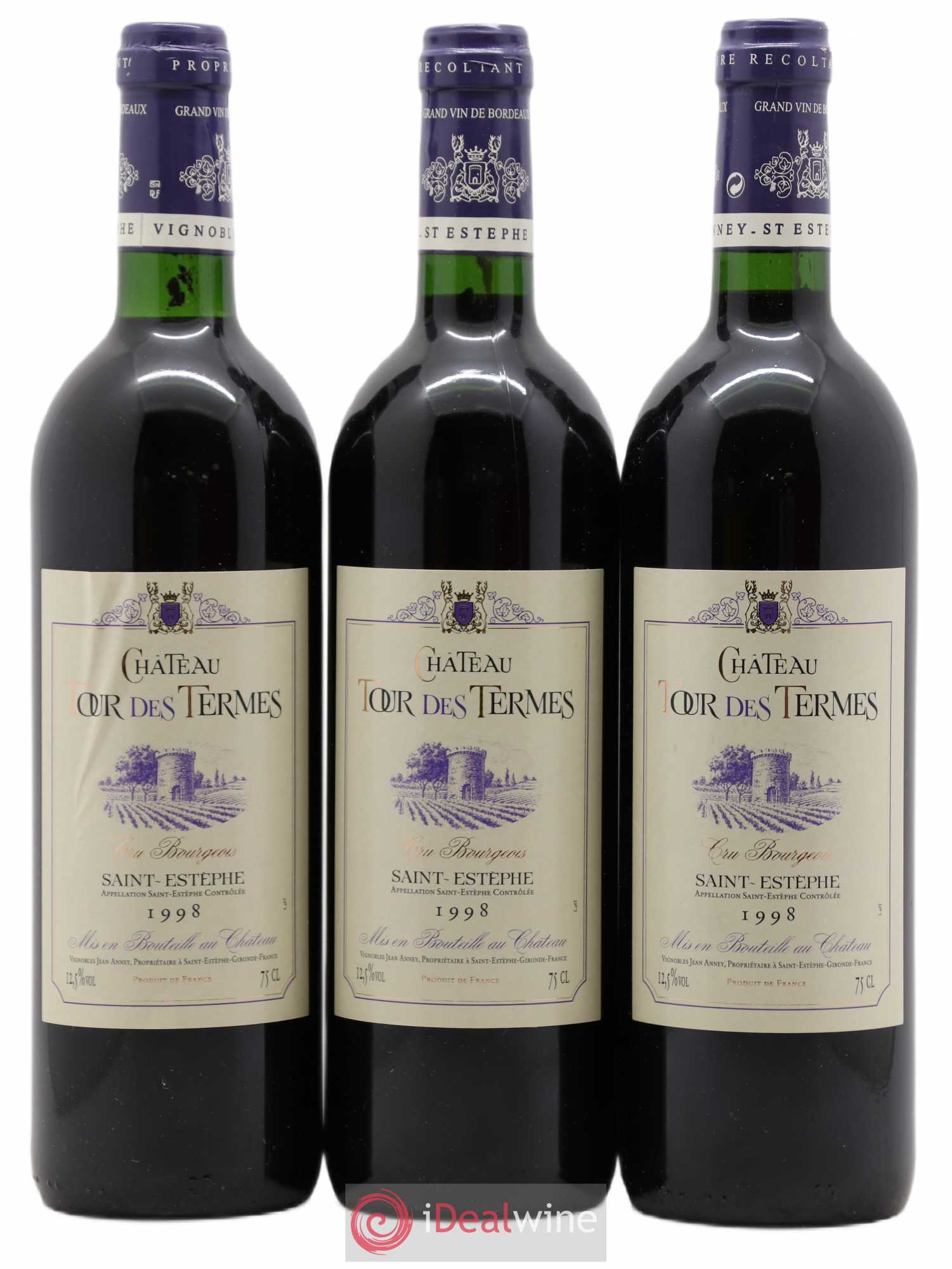 Château Tour des Termes Cru Bourgeois 1998 - Lot de 3 bouteilles - 0