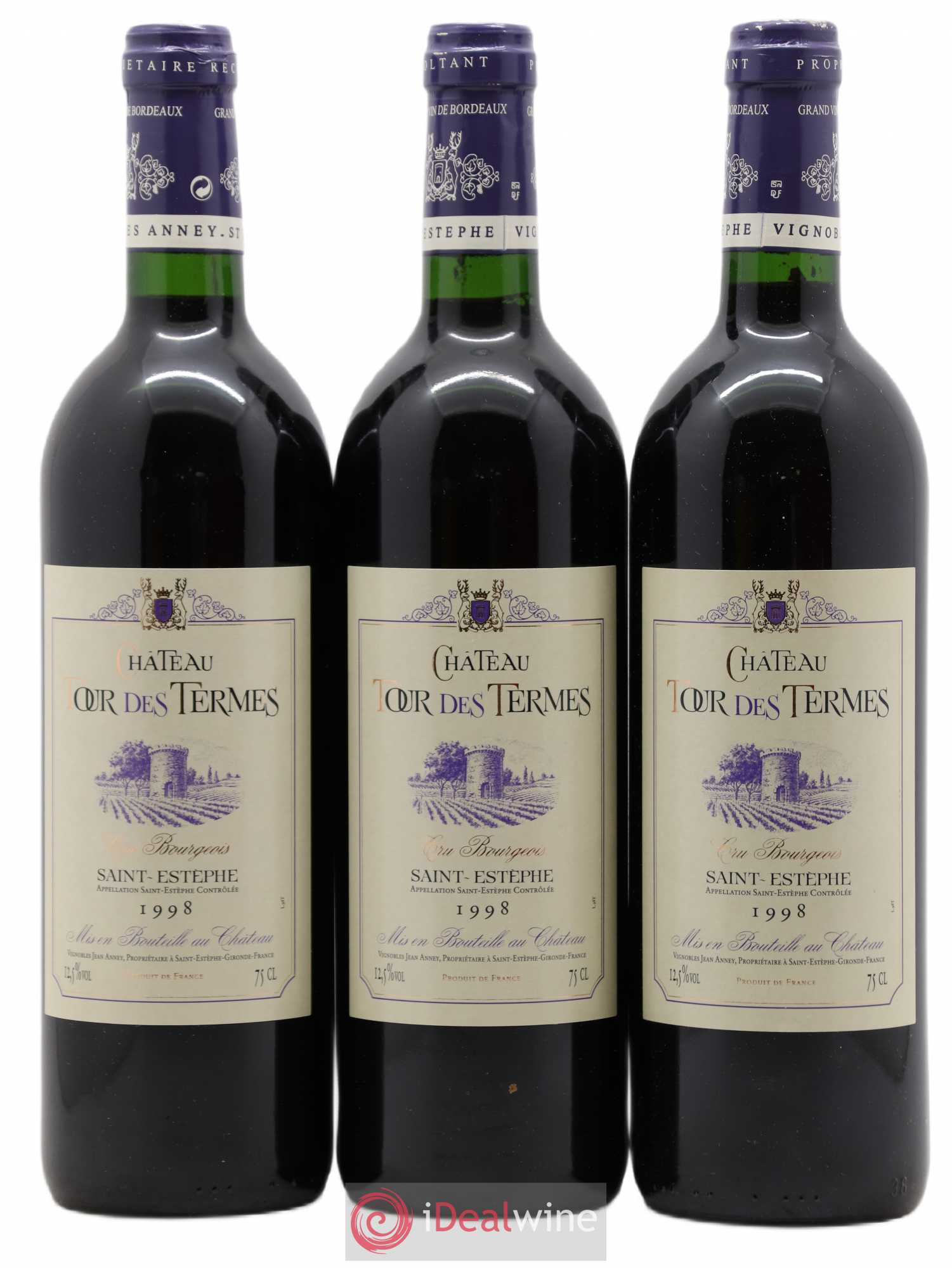 Château Tour des Termes Cru Bourgeois 1998 - Lot de 3 bouteilles - 0