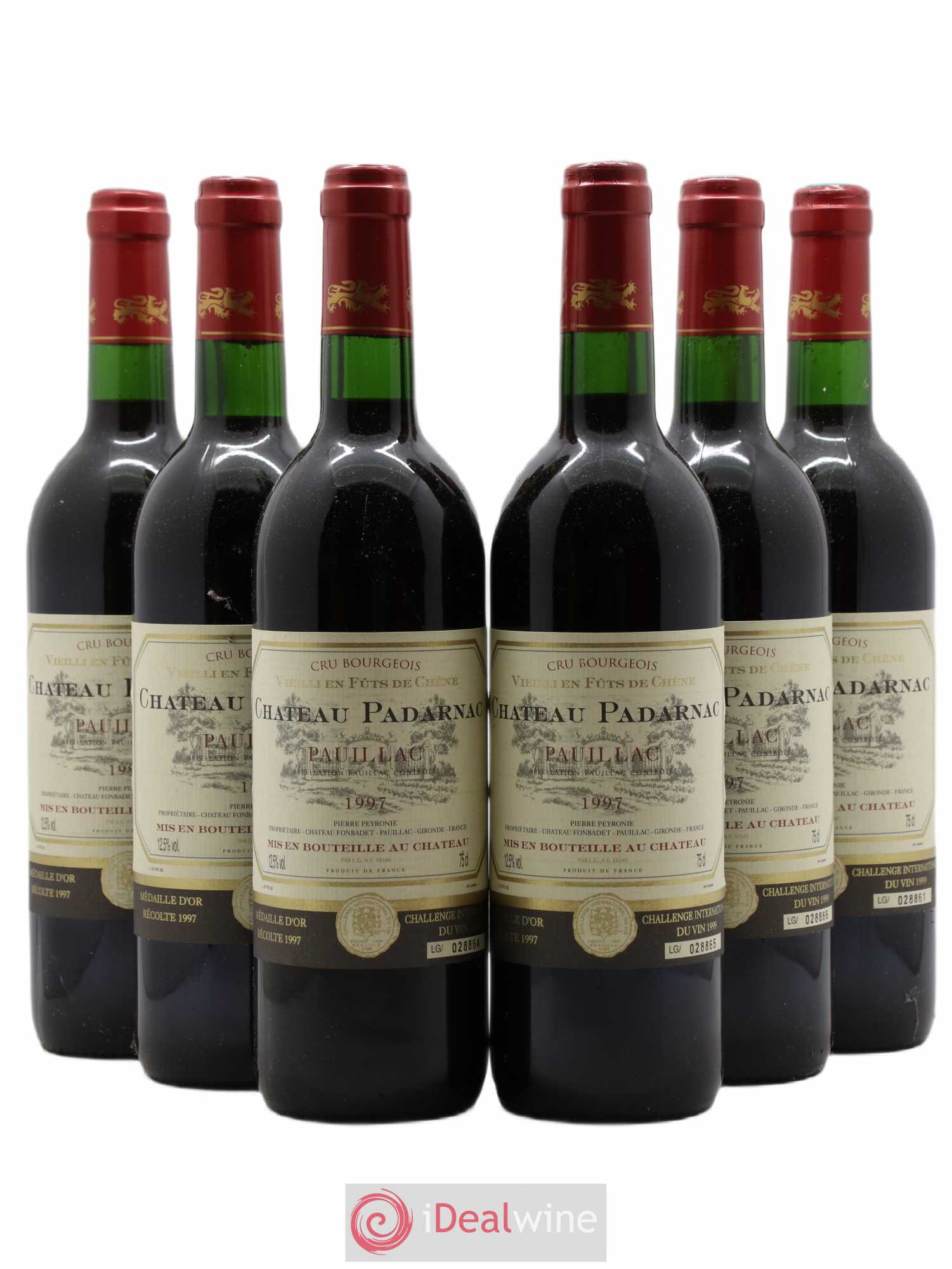 Pauillac Château Padarnac 1997 - Lot de 6 bouteilles - 0