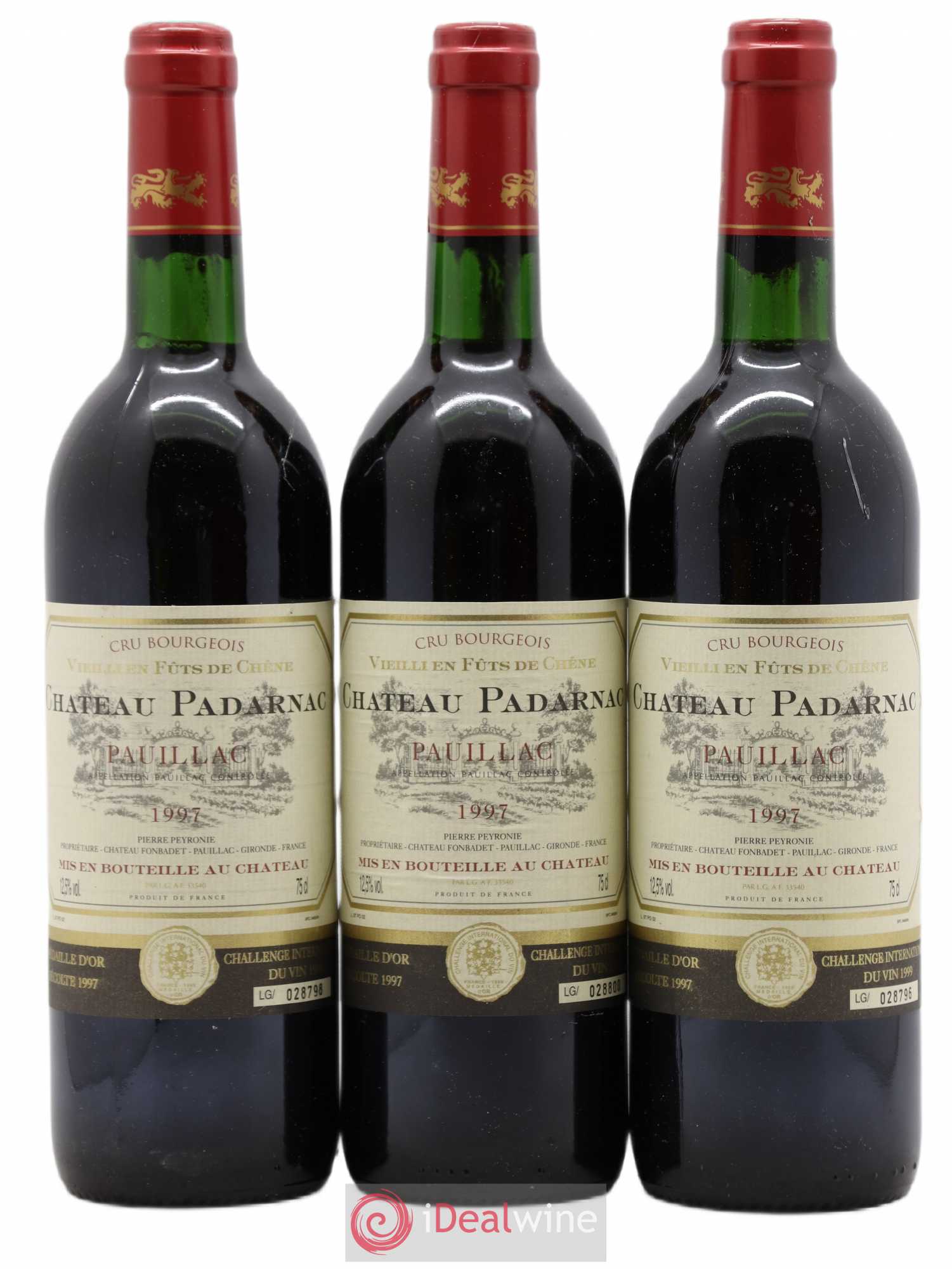 Pauillac Château Padarnac (sans prix de réserve) 1997 - Posten von 3 Flaschen - 0
