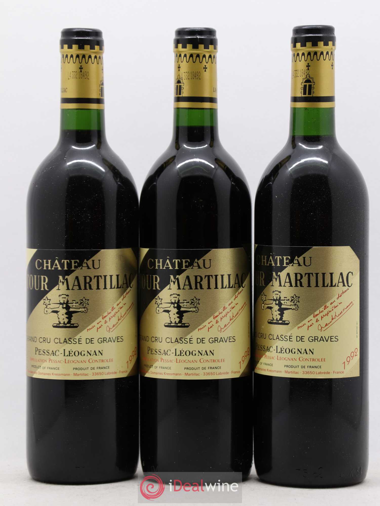 Château Latour-Martillac Cru Classé de Graves 1992 - Lot de 12 bouteilles - 1