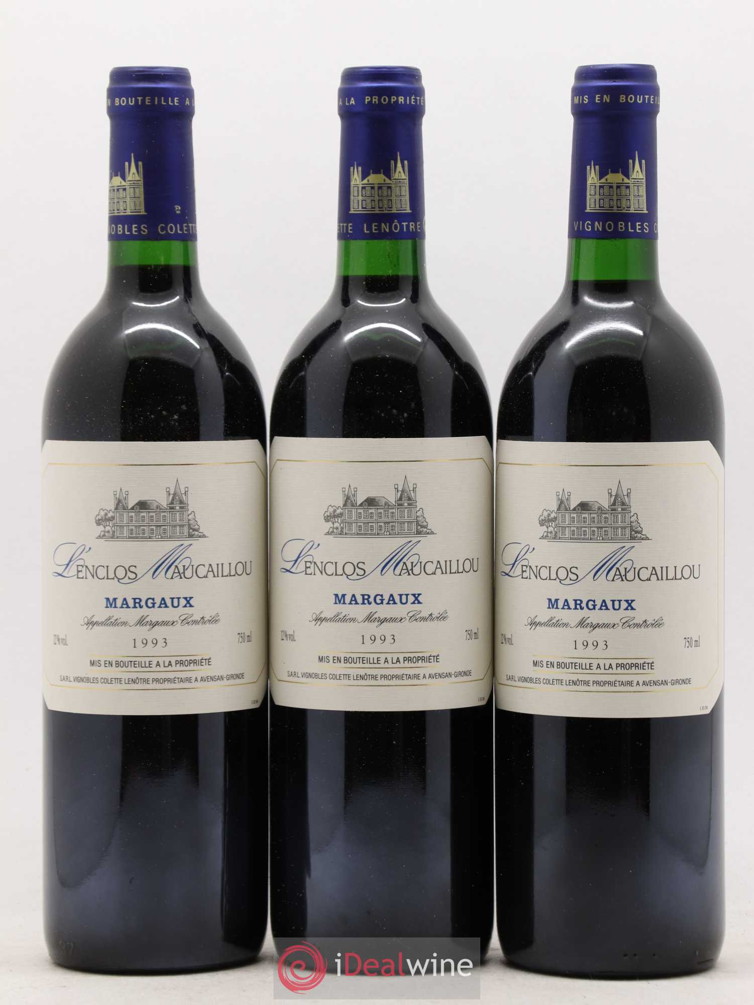 Bordeaux Margaux L'Enclos de Maucaillou 1993 - Posten von 12 Flaschen - 2
