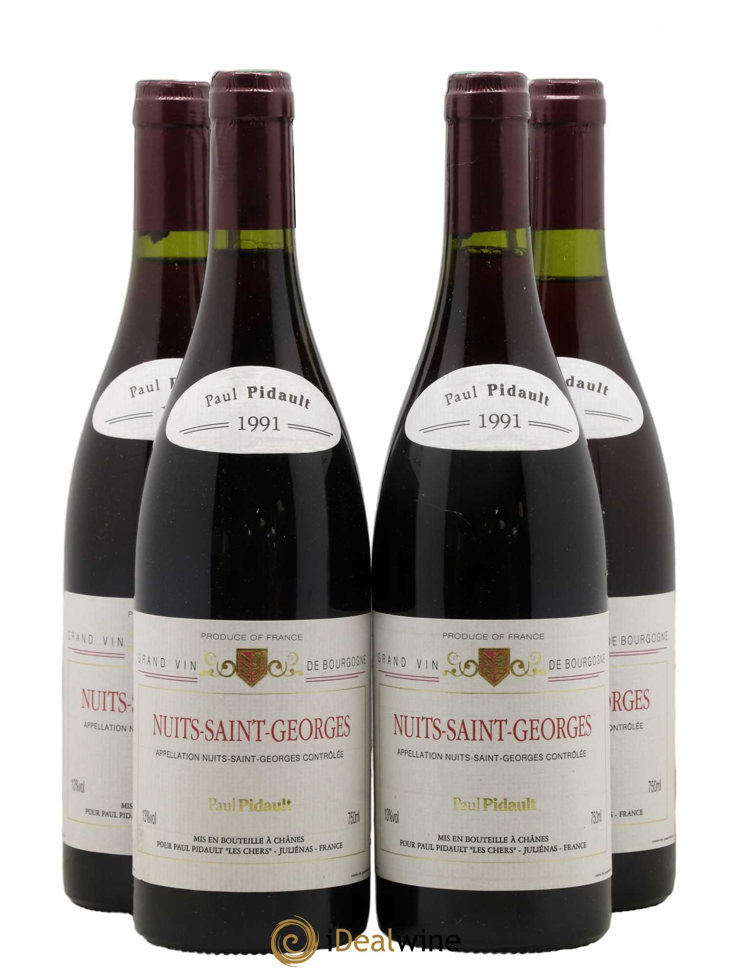 Nuits-Saint-Georges Pidault 1991 - Lot de 4 bouteilles - 0