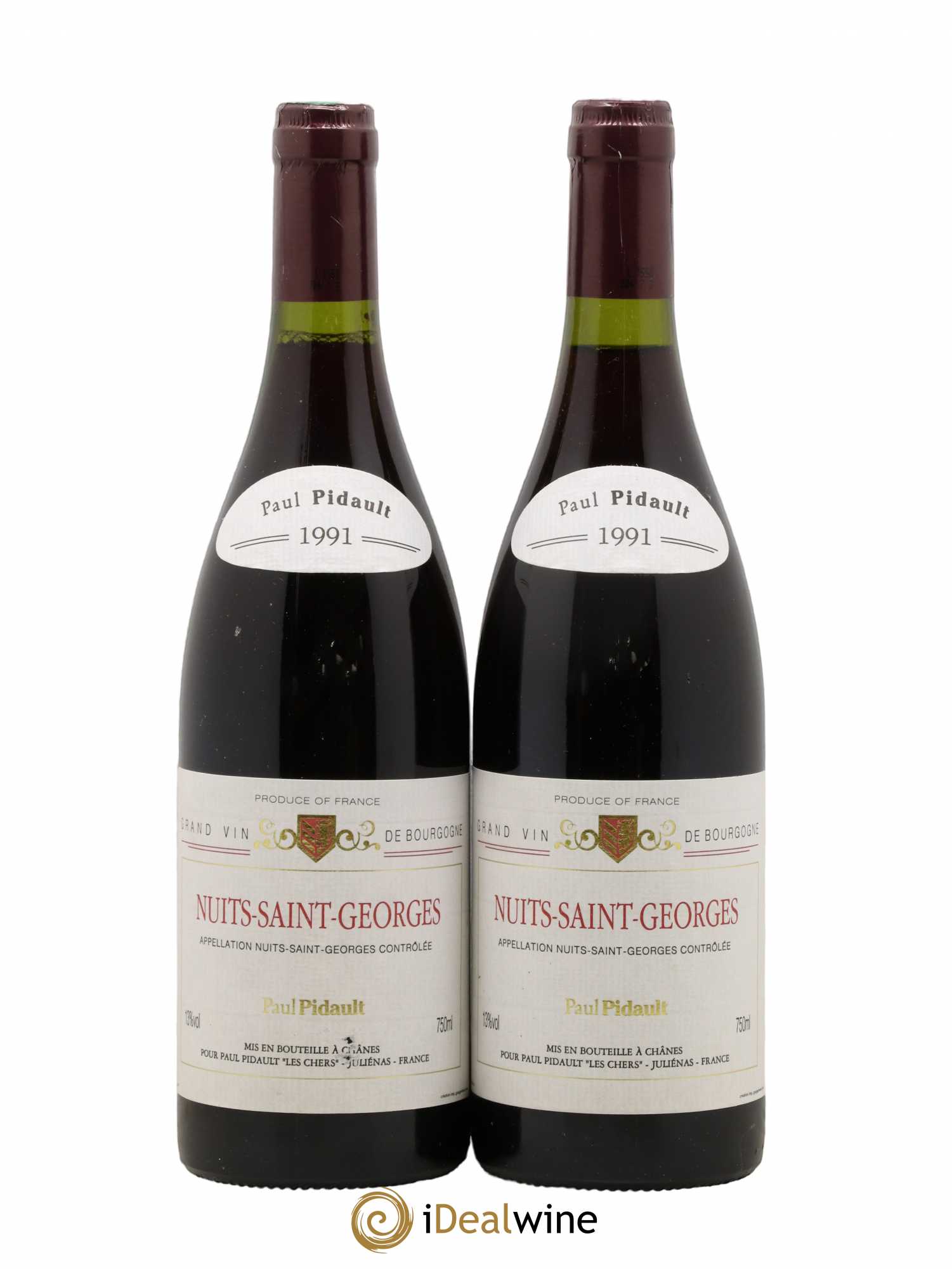 Nuits-Saint-Georges Pidault 1991 - Lot de 2 bouteilles - 0