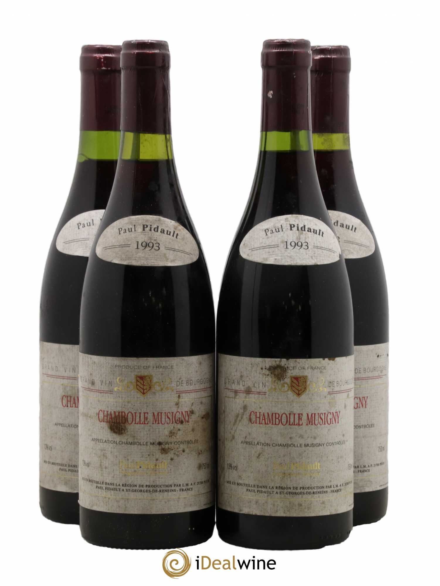 Chambolle-Musigny Pidault 1993 - Lot de 4 bouteilles - 0