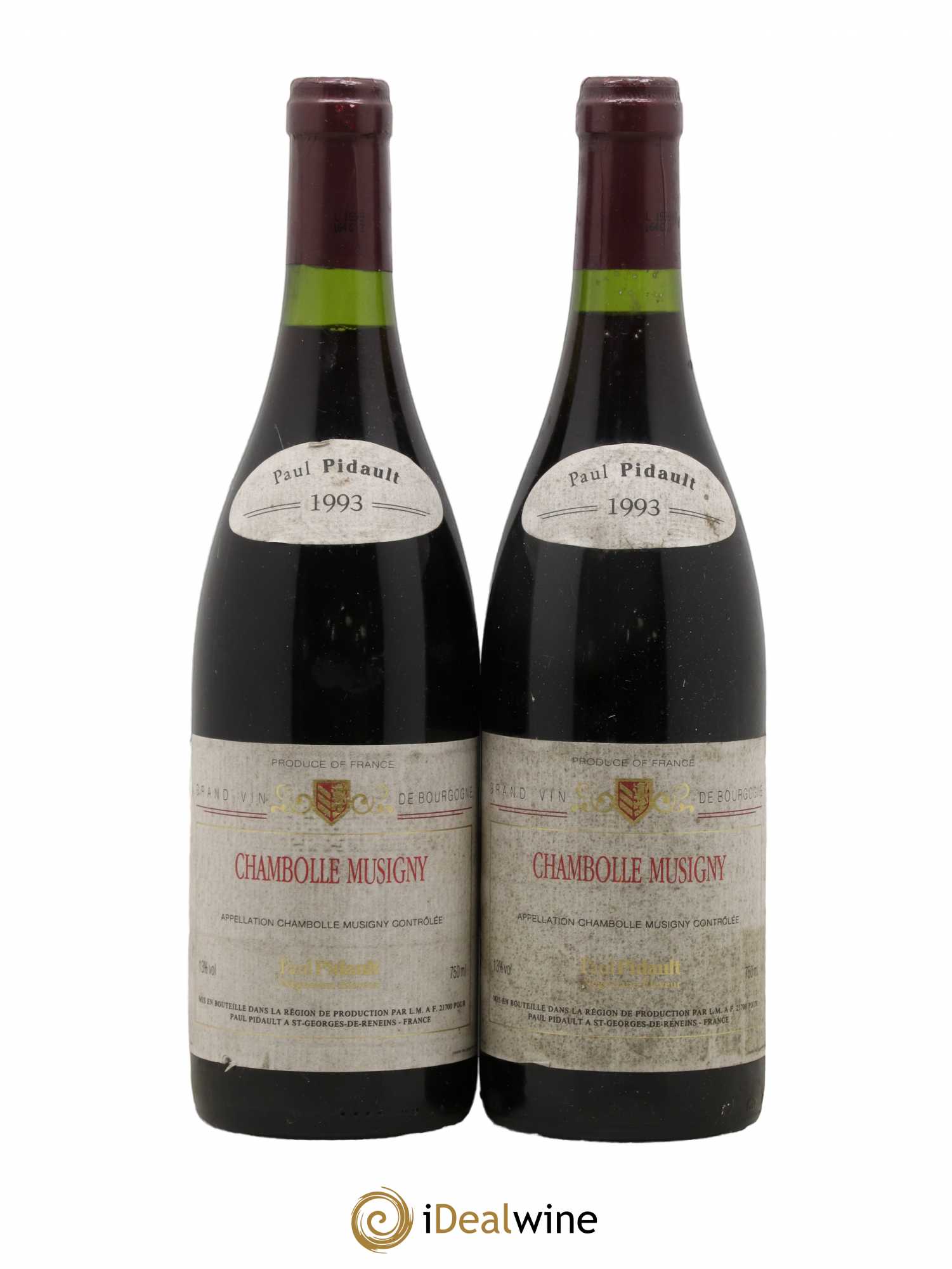 Chambolle-Musigny Pidault 1993 - Lot de 2 bouteilles - 0