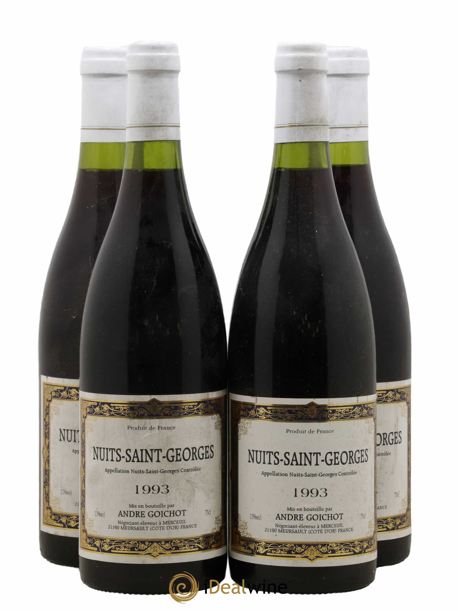 Nuits-Saint-Georges A. Goichot 1993 - Lot de 4 bouteilles - 0