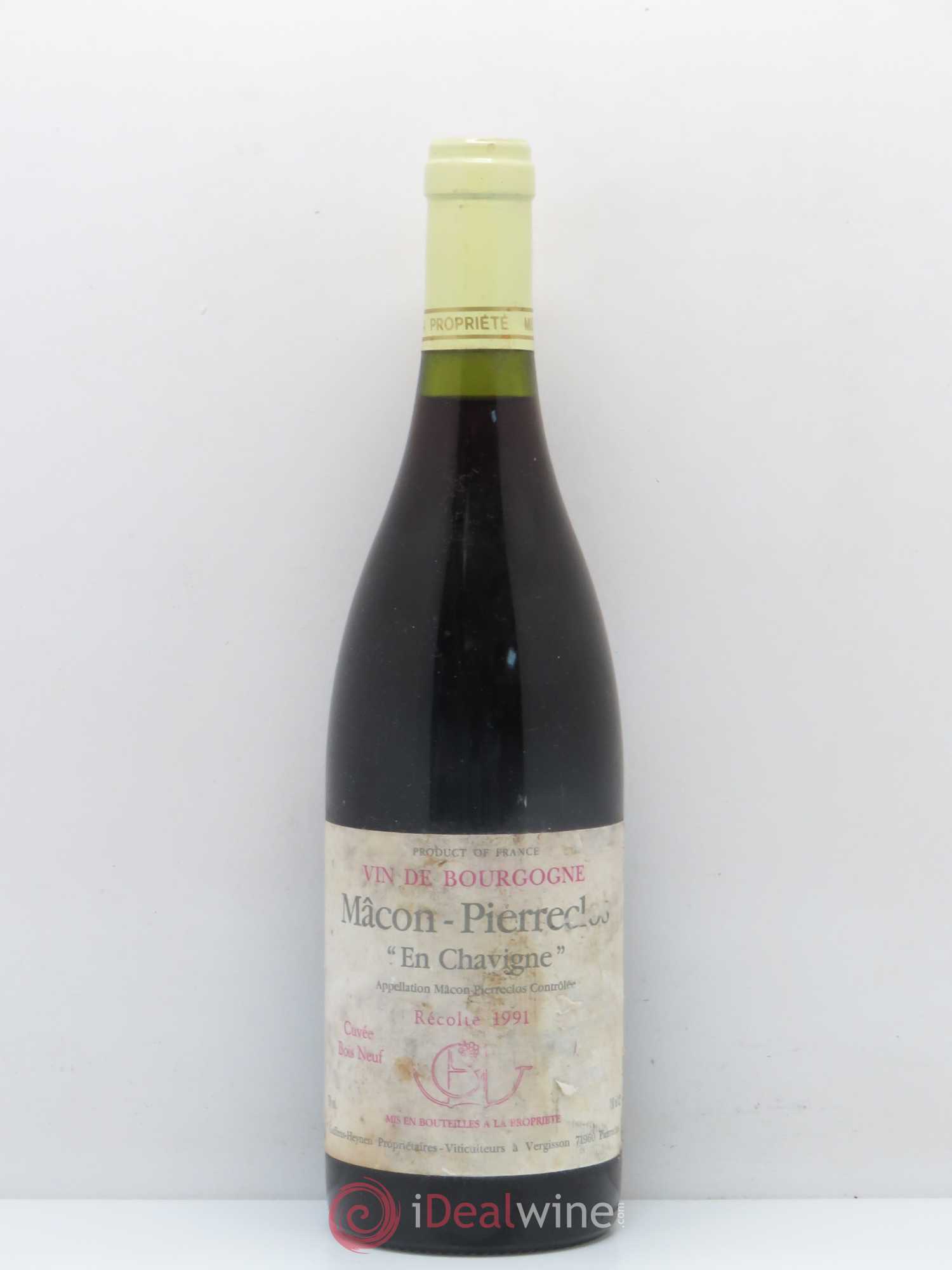 Mâcon Pierreclos En Chavigne Bois Neuf 1991 - Posten von 1 Flasche - 0