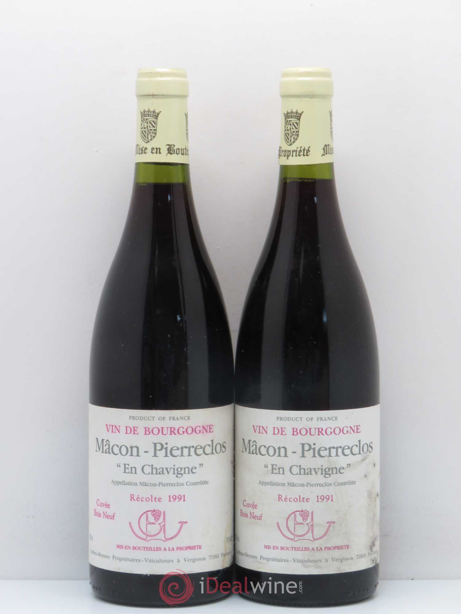 Mâcon Pierreclos En Chavigne Bois Neuf 1991 - Posten von 2 Flaschen - 0