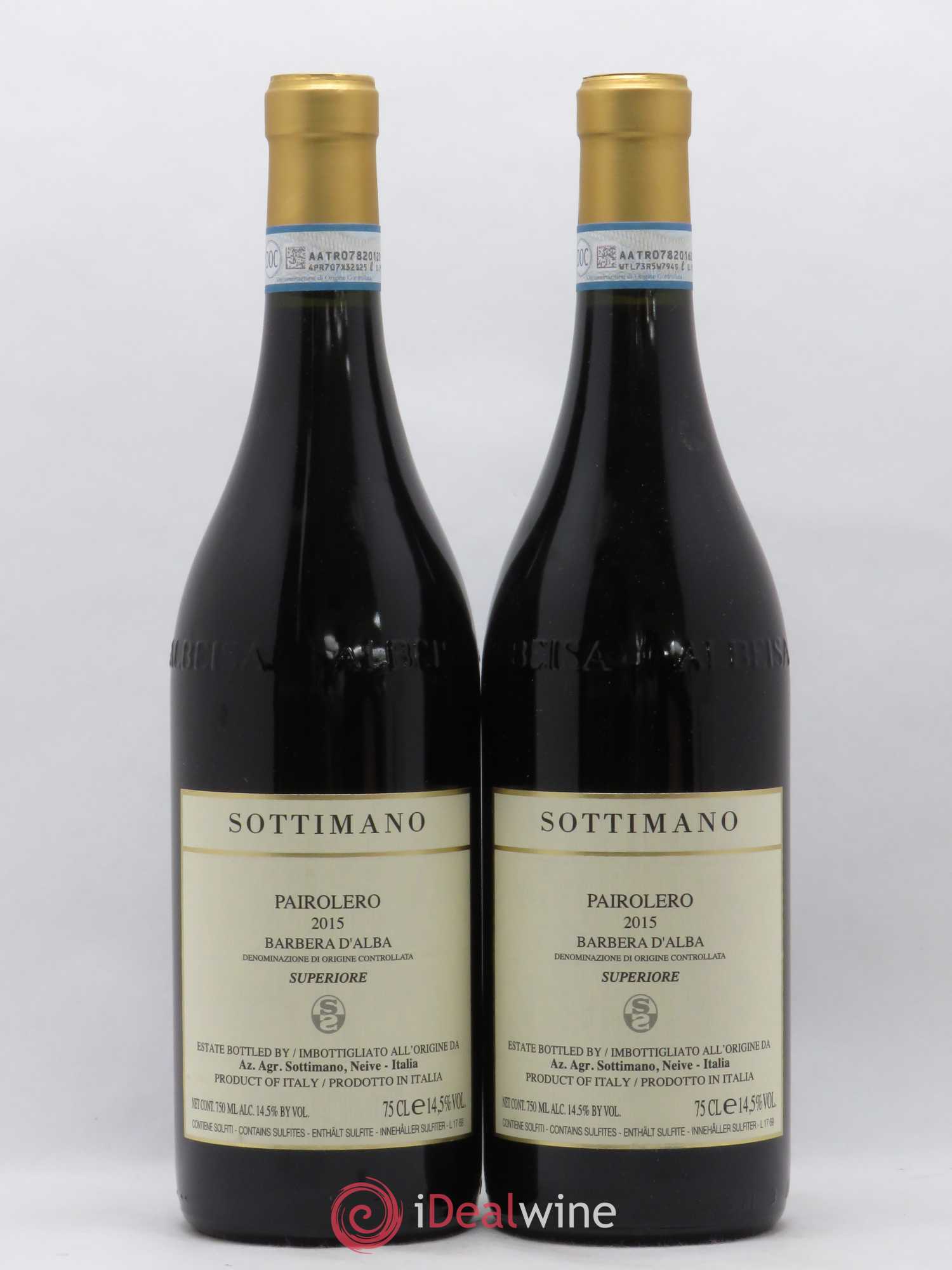 Barbera d'Alba DOC Superiore Pairolero Domaine Sottimano (sans prix de réserve) 2015 - Posten von 2 Flaschen - 0