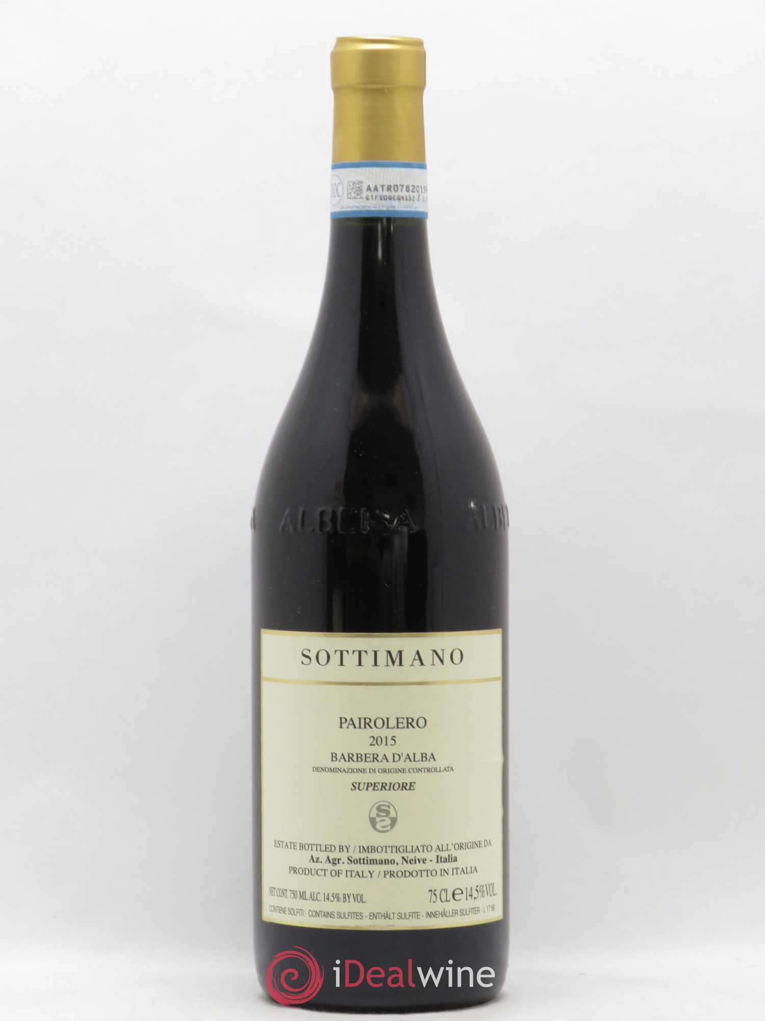 Barbera d'Alba DOC Superiore Pairolero Domaine Sottimano (sans prix de réserve) 2015 - Posten von 1 Flasche - 0