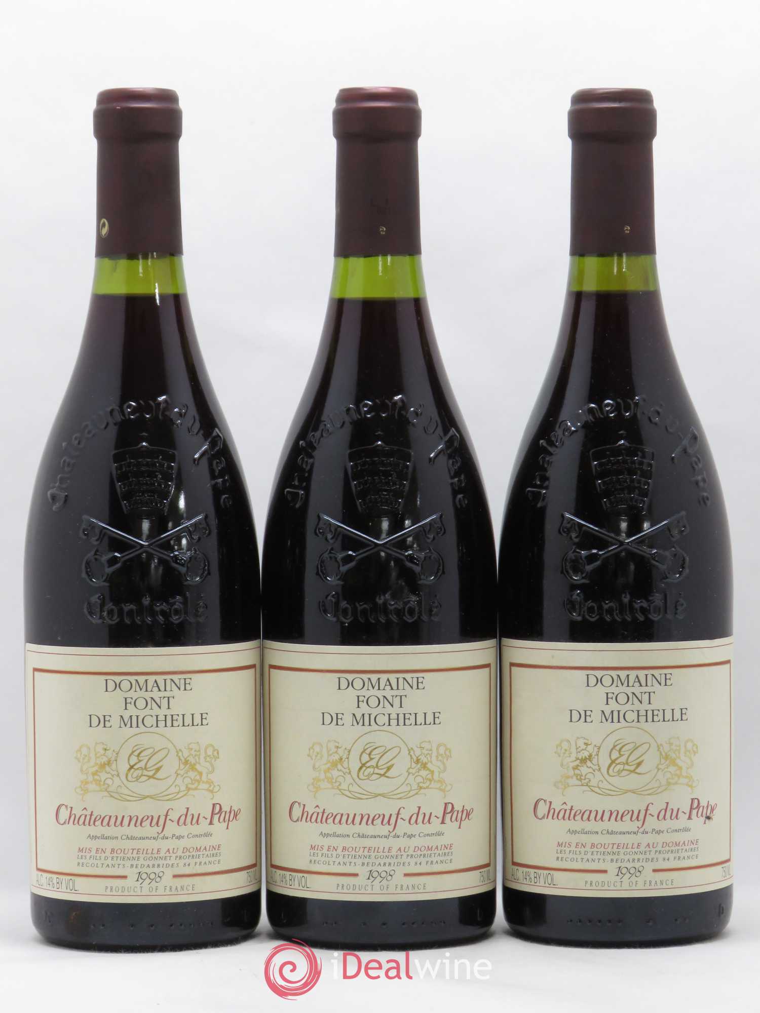 Châteauneuf-du-Pape Domaine Font de Michelle Famille Gonnet 1998 - Lot de 3 bouteilles - 0