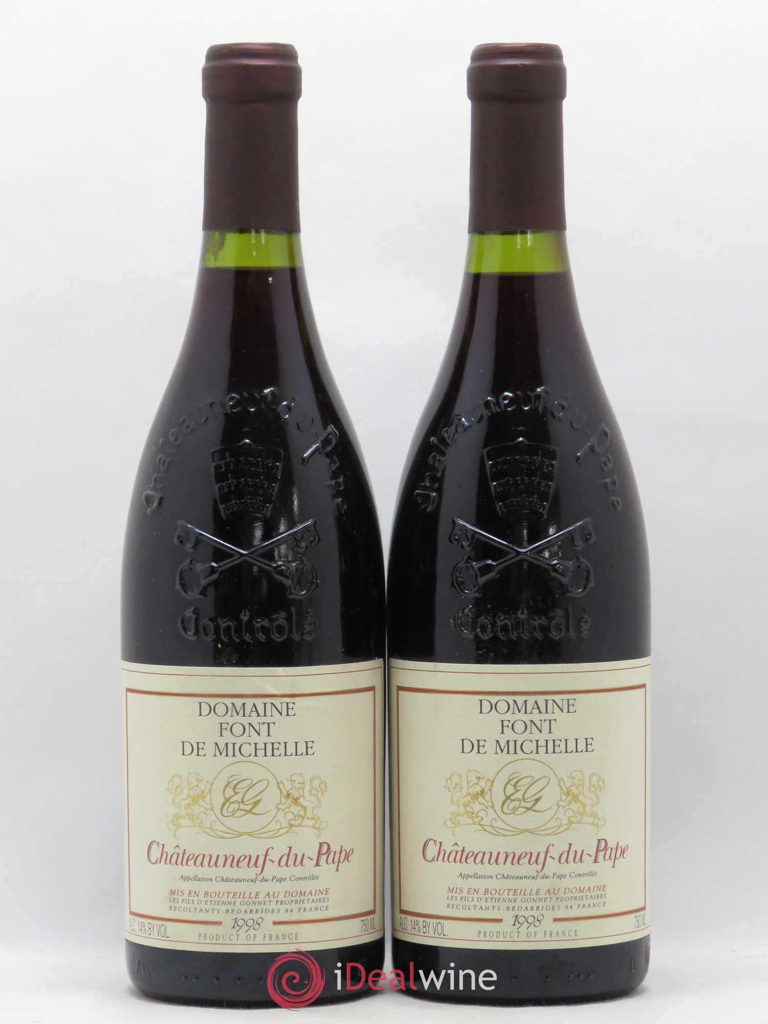 Châteauneuf-du-Pape Domaine Font de Michelle Famille Gonnet 1998 - Lot de 2 bouteilles - 0