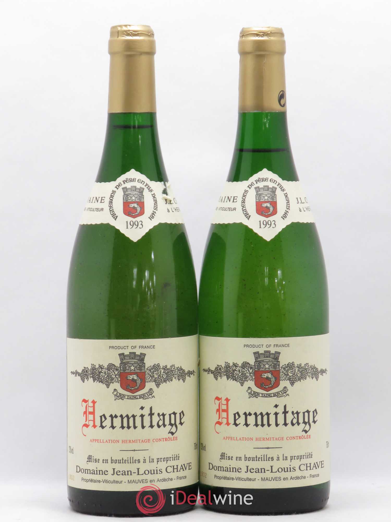 Hermitage Jean-Louis Chave 1993 - Lot de 2 bouteilles - 0