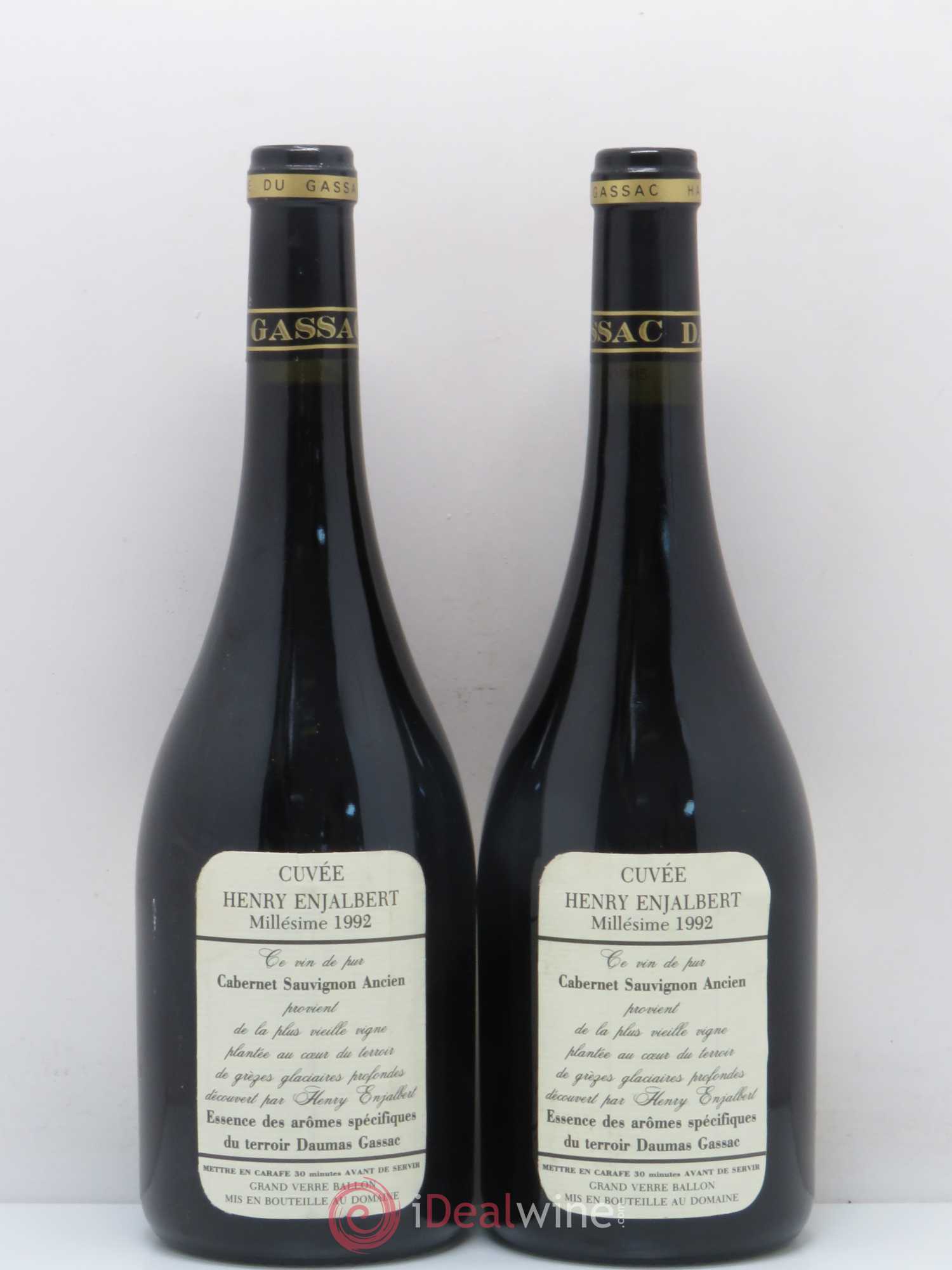 Pays d'Hérault Mas de Daumas Gassac Enjalbert 1992 - Posten von 2 Flaschen - 1