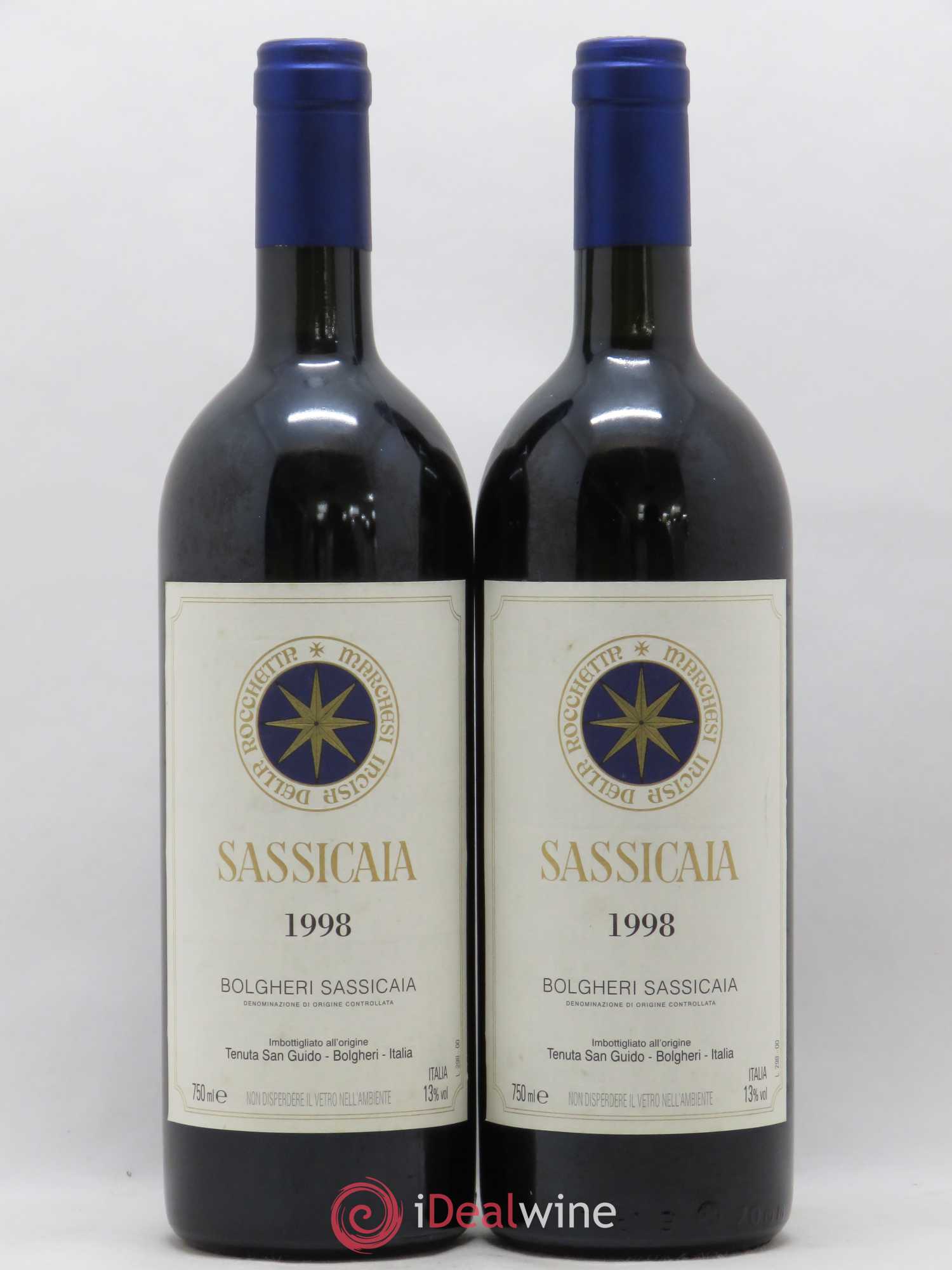 Bolgheri DOC Sassicaia Tenuta San Guido 1998 - Lot de 2 bouteilles - 0