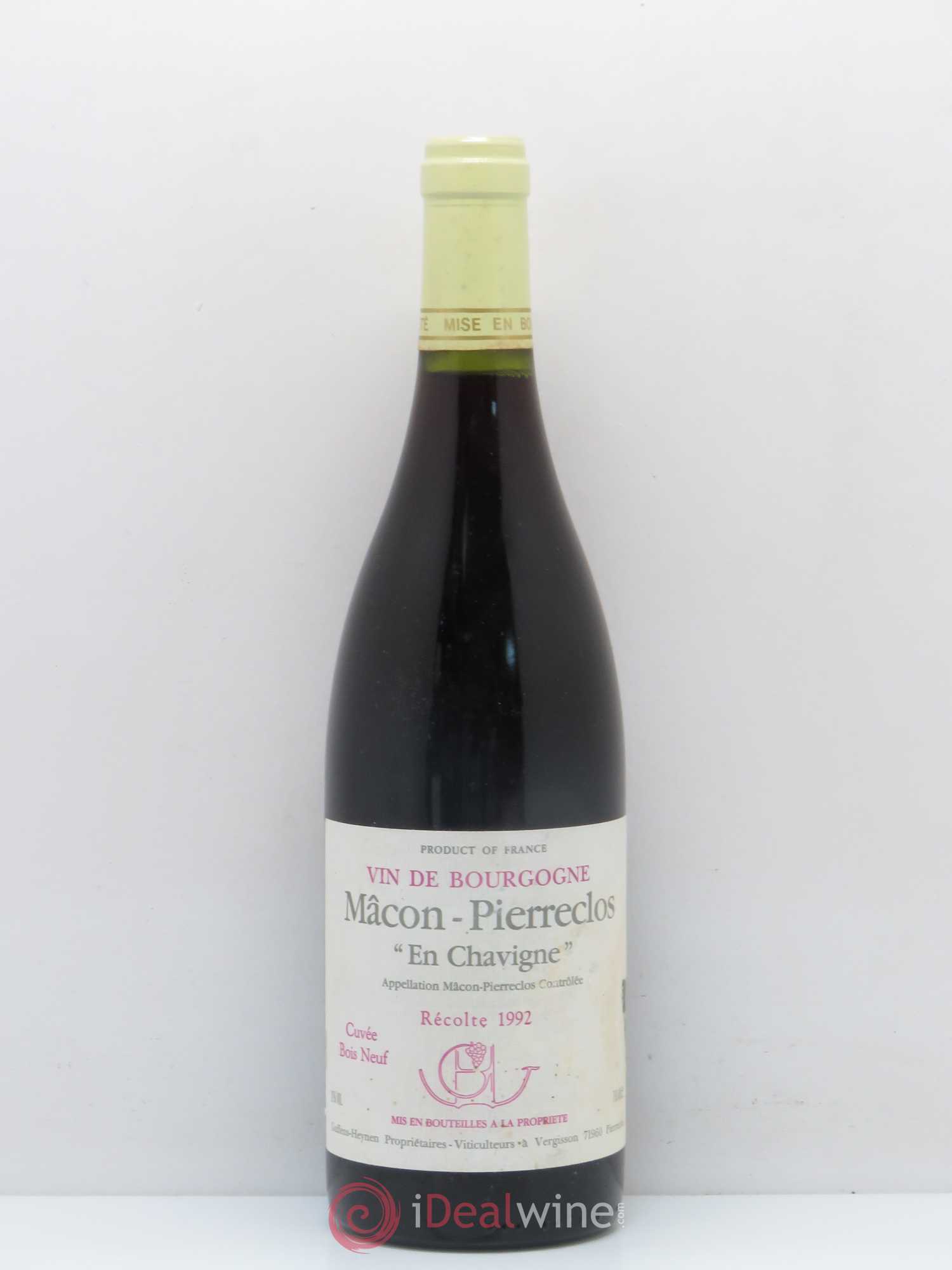Mâcon Pierreclos En Chavigne Guffens Heynen Bois neuf 1992 - Posten von 1 Flasche - 0