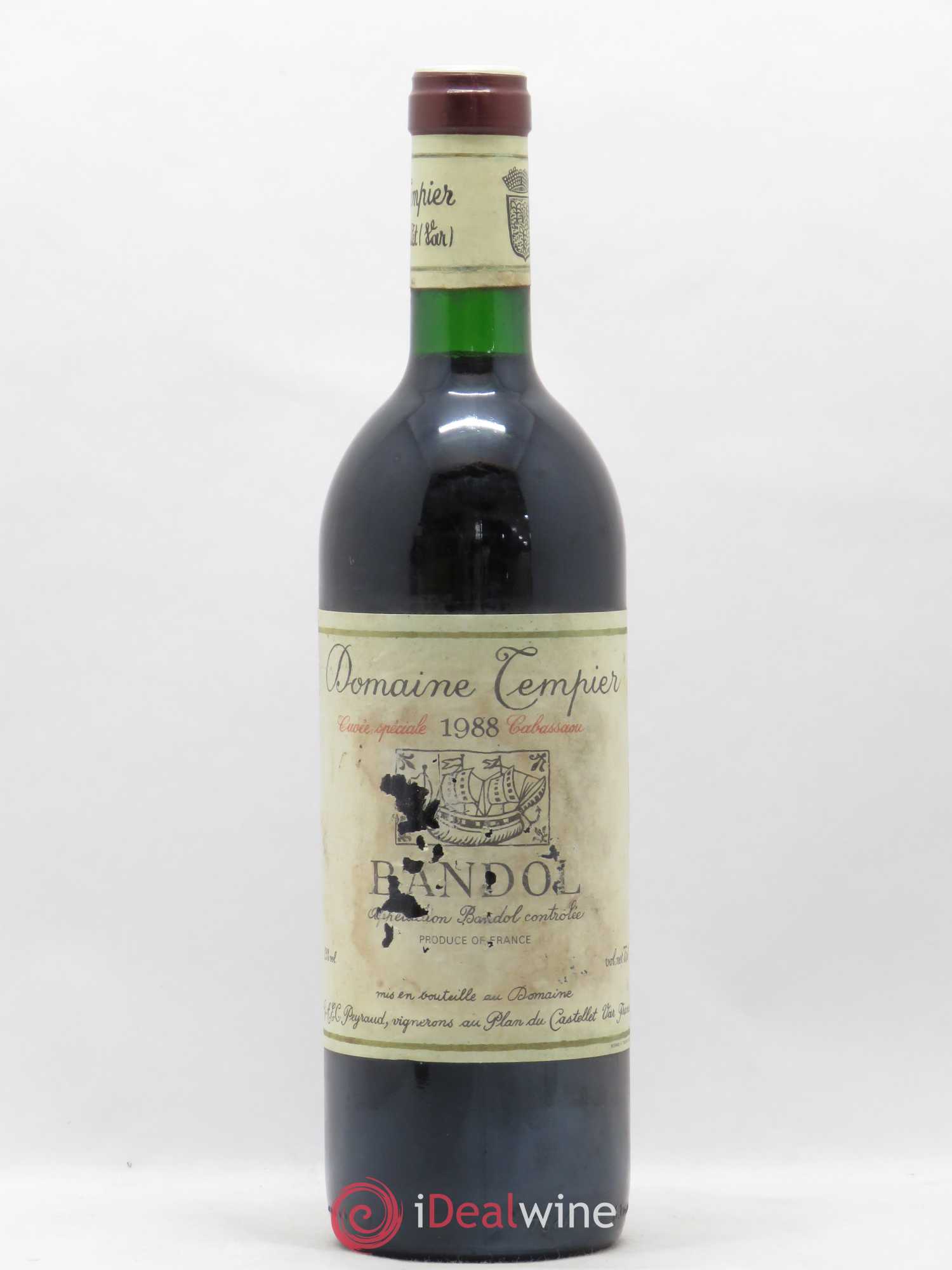 Bandol Domaine Tempier Cuvée spéciale Famille Peyraud Cabassaou 1988 - Posten von 1 Flasche - 0