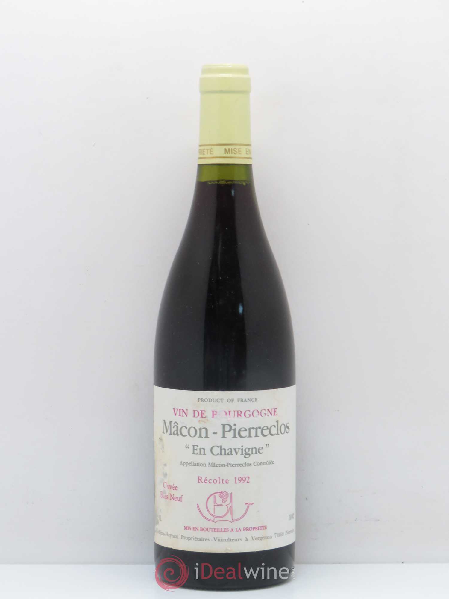 Mâcon Pierreclos En Chavigne Guffens Heynen Bois neuf 1992 - Posten von 1 Flasche - 0