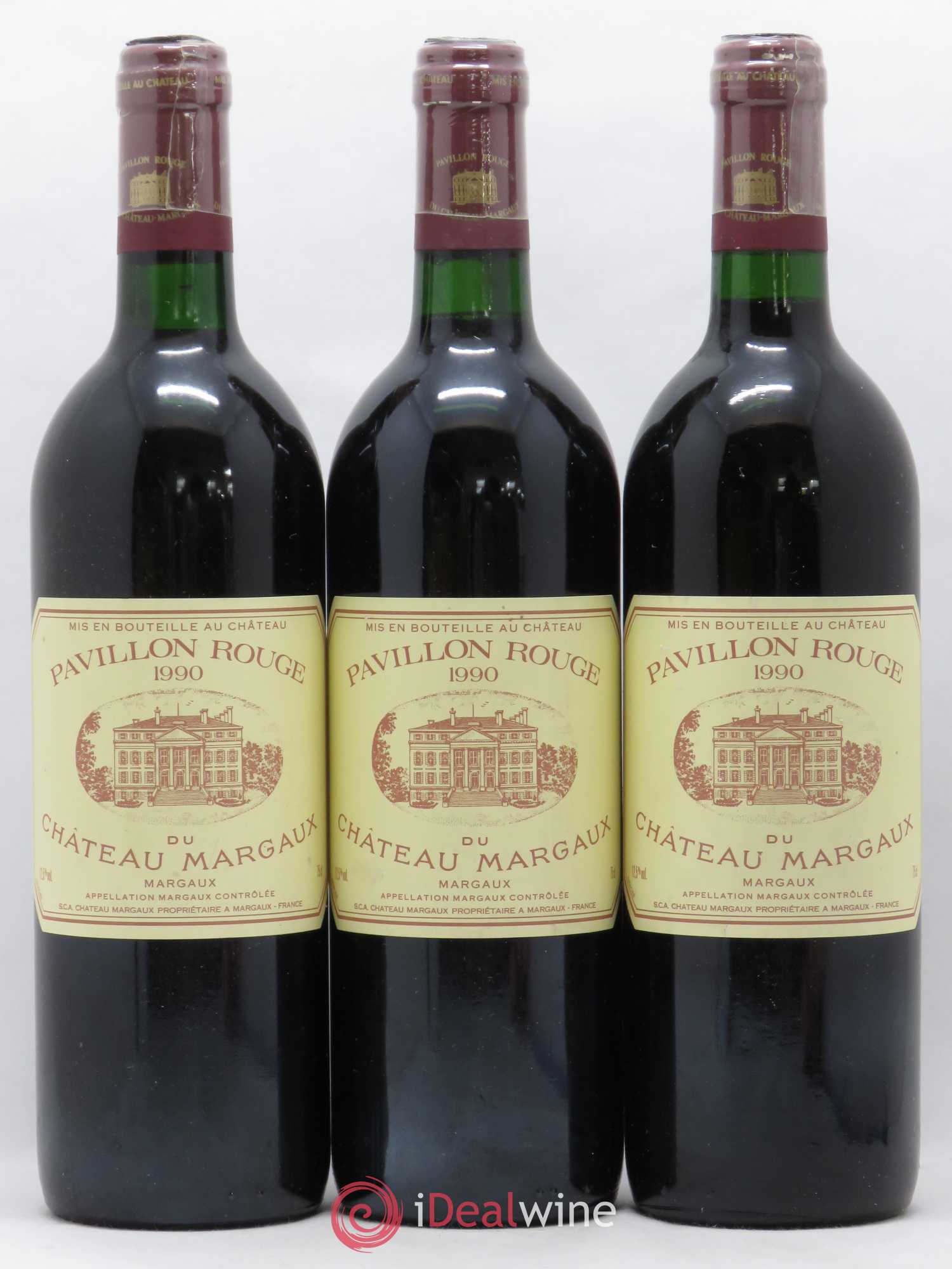Pavillon Rouge du Château Margaux Second Vin 1990 - Lot de 3 bouteilles - 0