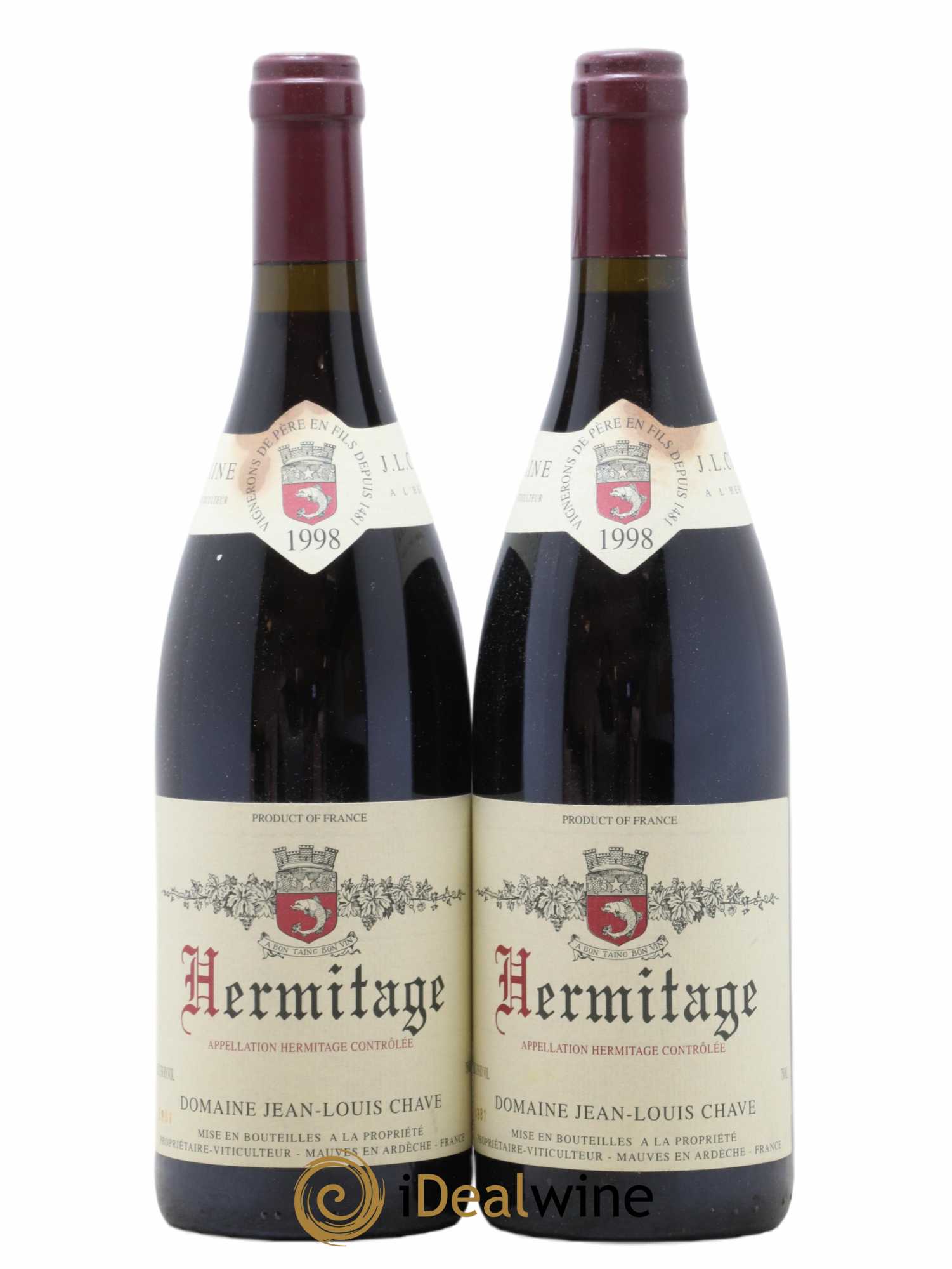 Hermitage Jean-Louis Chave 1998 - Lot de 2 bouteilles - 0