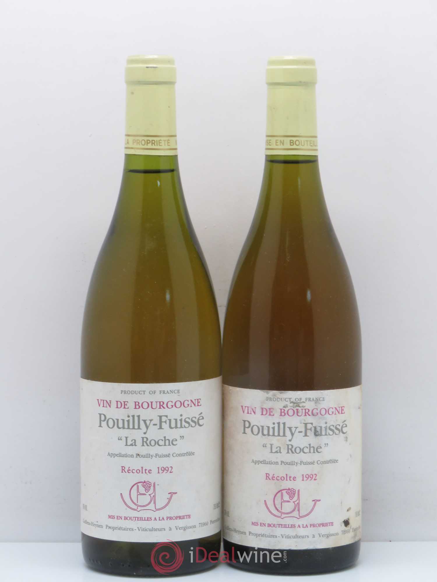 Pouilly-Fuissé La Roche Domaine Guffens Heynen 1992 - Posten von 2 Flaschen - 0