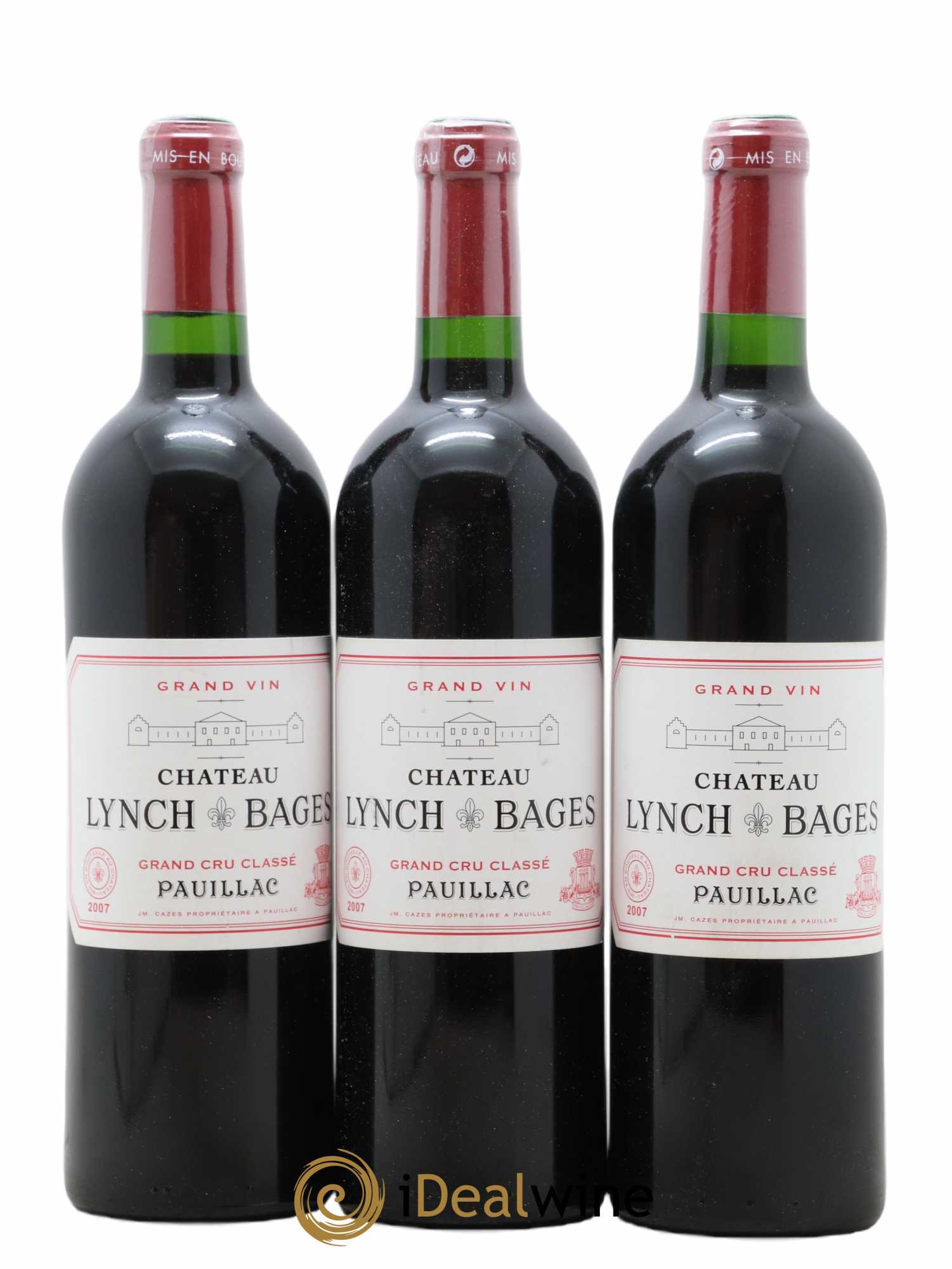 Château Lynch Bages 5ème Grand Cru Classé 2007 - Lot de 3 bouteilles - 0