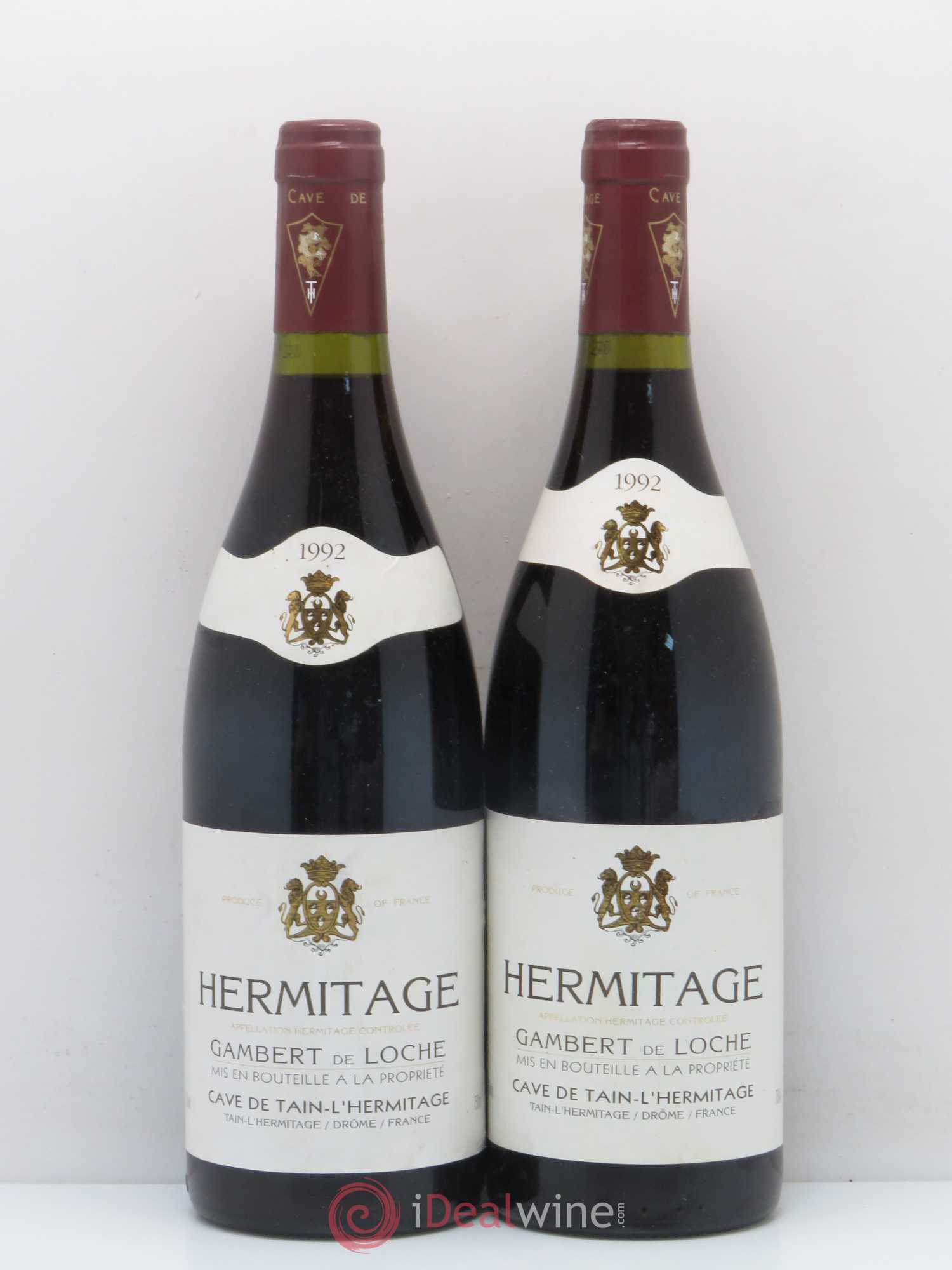 Hermitage Gambert de Loche Cave de Tain 1992 - Lot de 2 bouteilles - 0