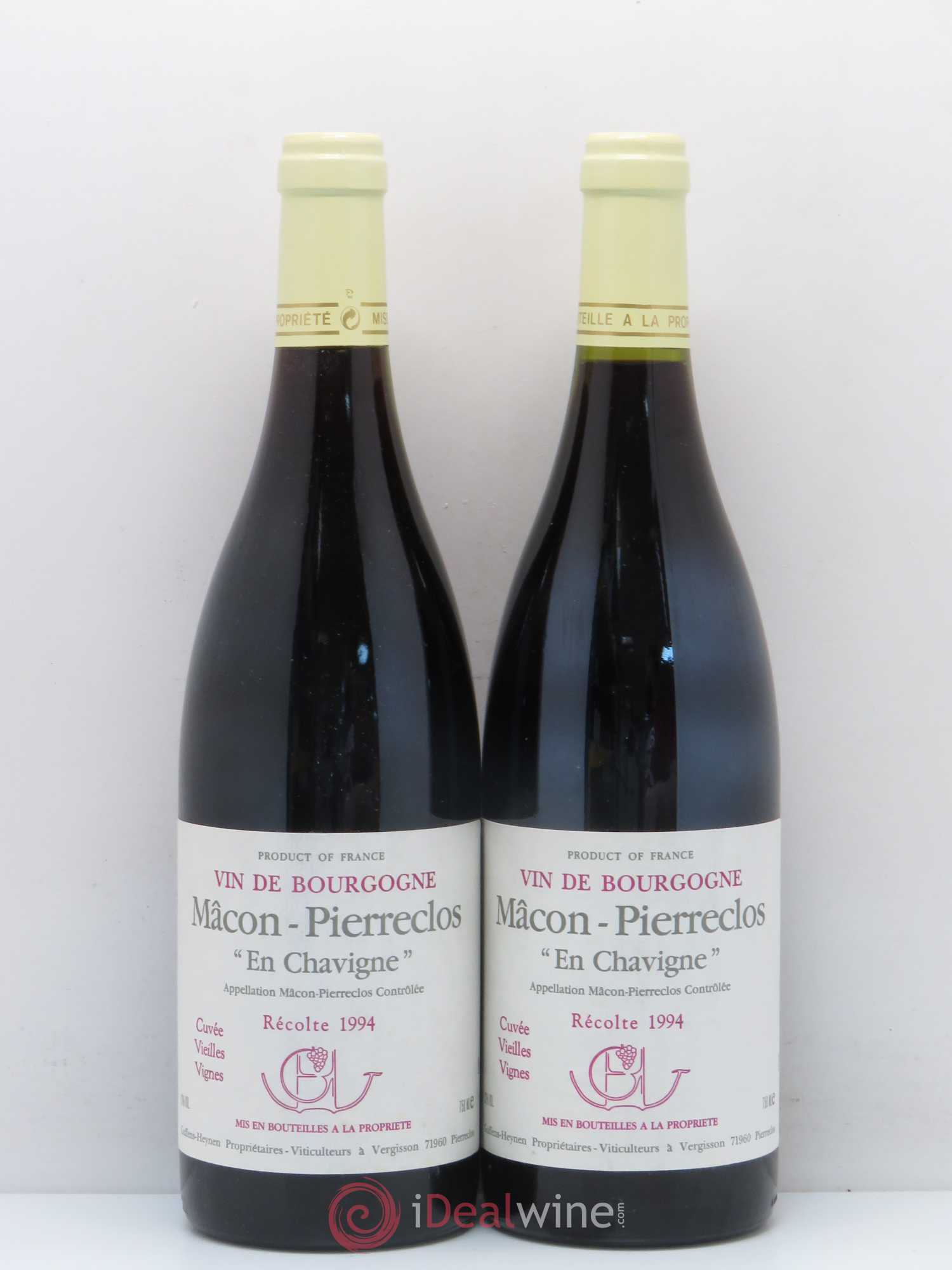 Mâcon Pierreclos En Chavigne Guffens Heynen Vieilles Vignes 1994 - Posten von 2 Flaschen - 0