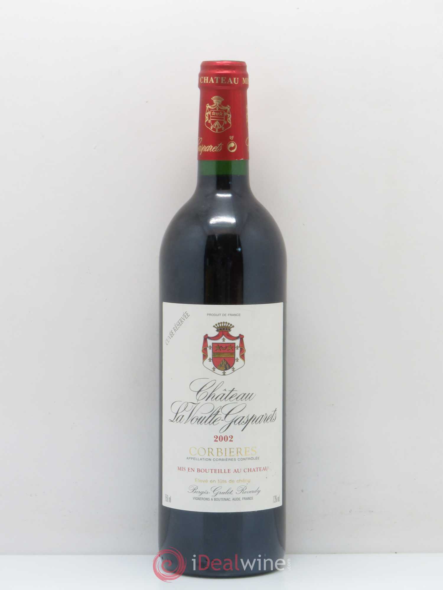 Corbières Château La Voulte-Gasparets Réservée Patrick Reverdy 2002 - Lot de 1 bouteille - 0