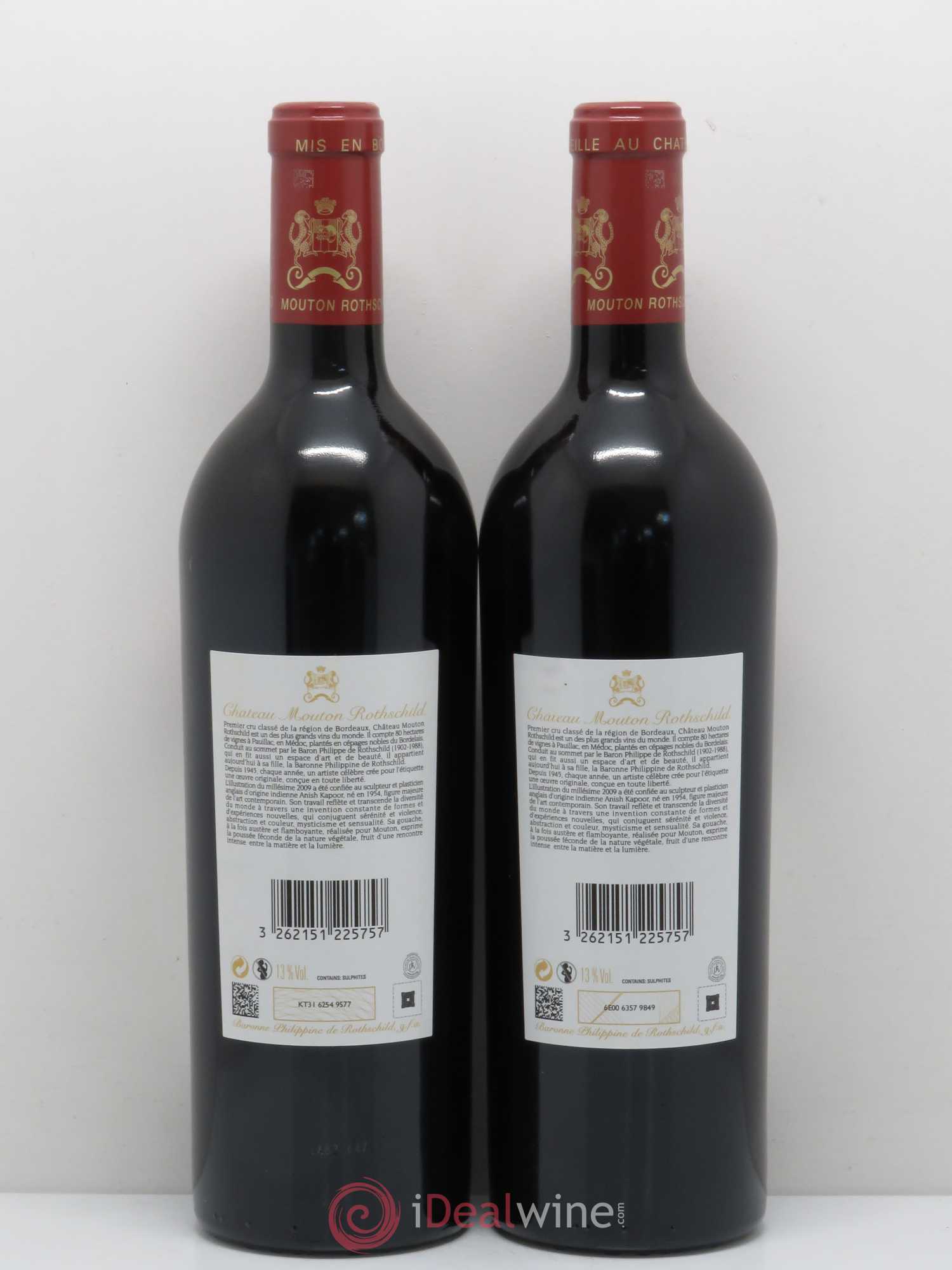 Château Mouton Rothschild 1er Grand Cru Classé 2009 - Lot de 2 bouteilles - 1
