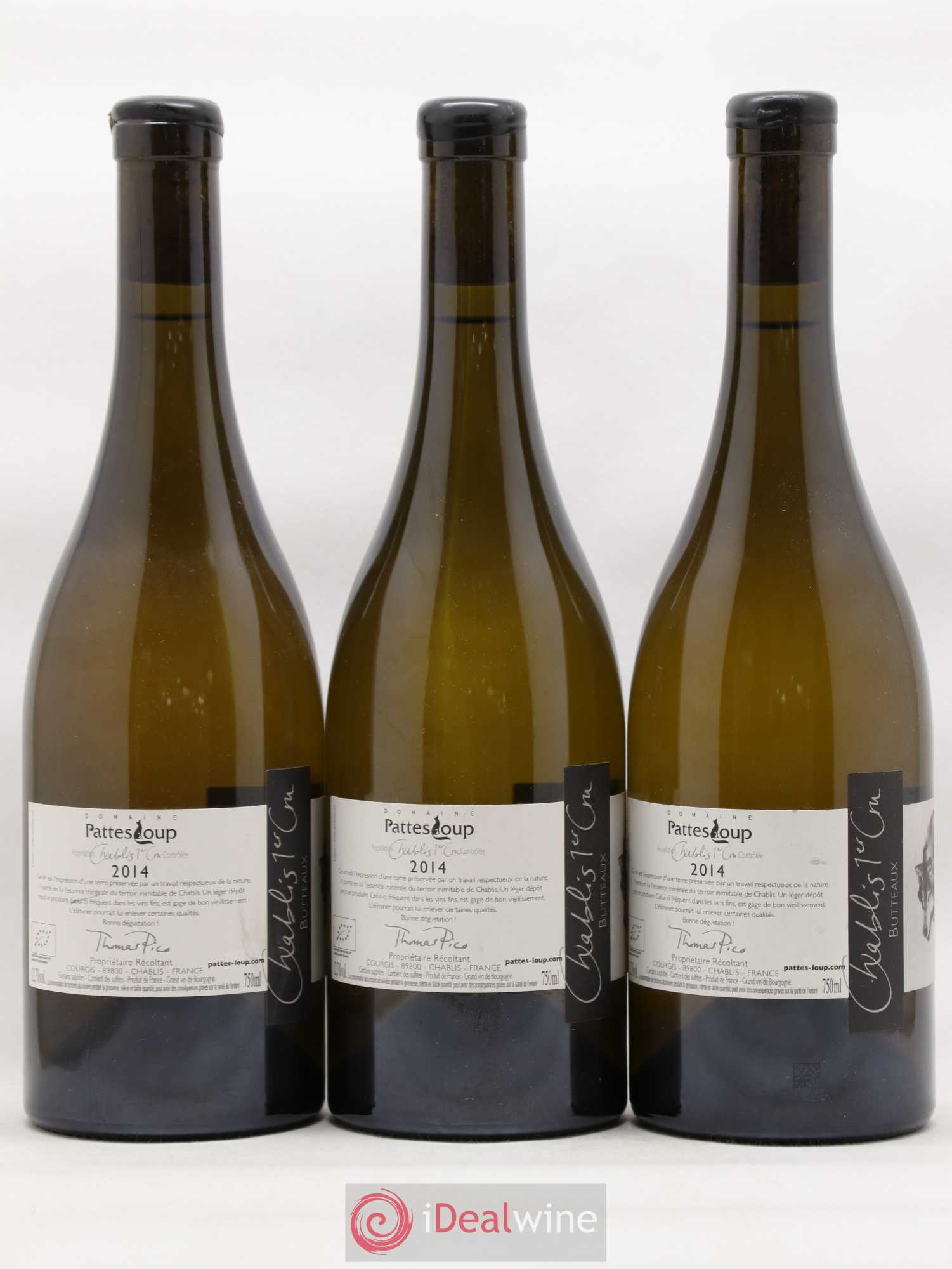 Chablis 1er Cru Butteaux Pattes Loup (Domaine) 2014 - Posten von 3 Flaschen - 1