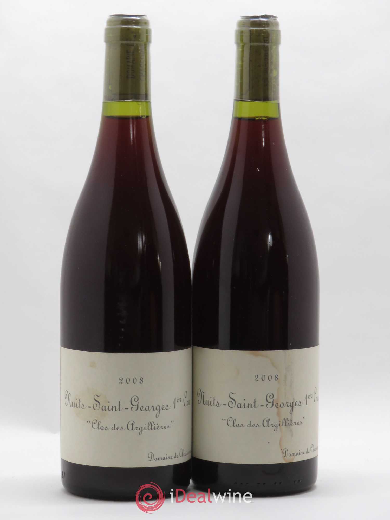 Nuits-Saint-Georges 1er Cru Clos des Argillières Domaine de Chassorney - Frédéric Cossard 2008 - Lot de 2 bouteilles - 0
