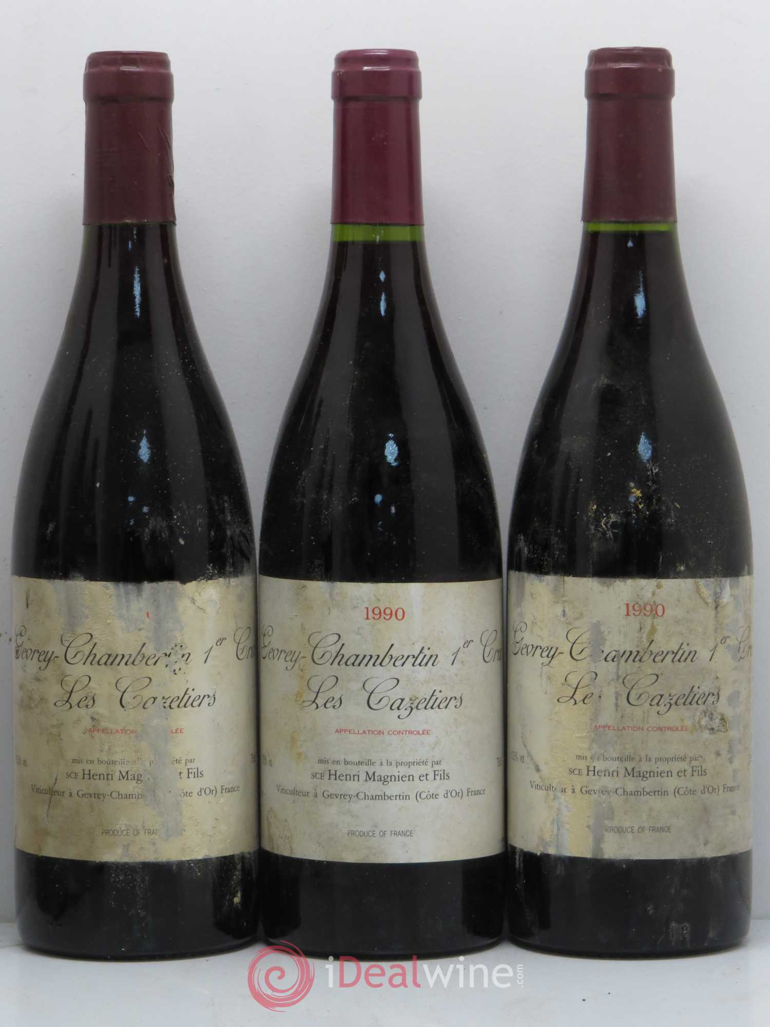 Gevrey-Chambertin 1er Cru Les Cazetiers Henri Magnien 1990 - Posten von 6 Flaschen - 1
