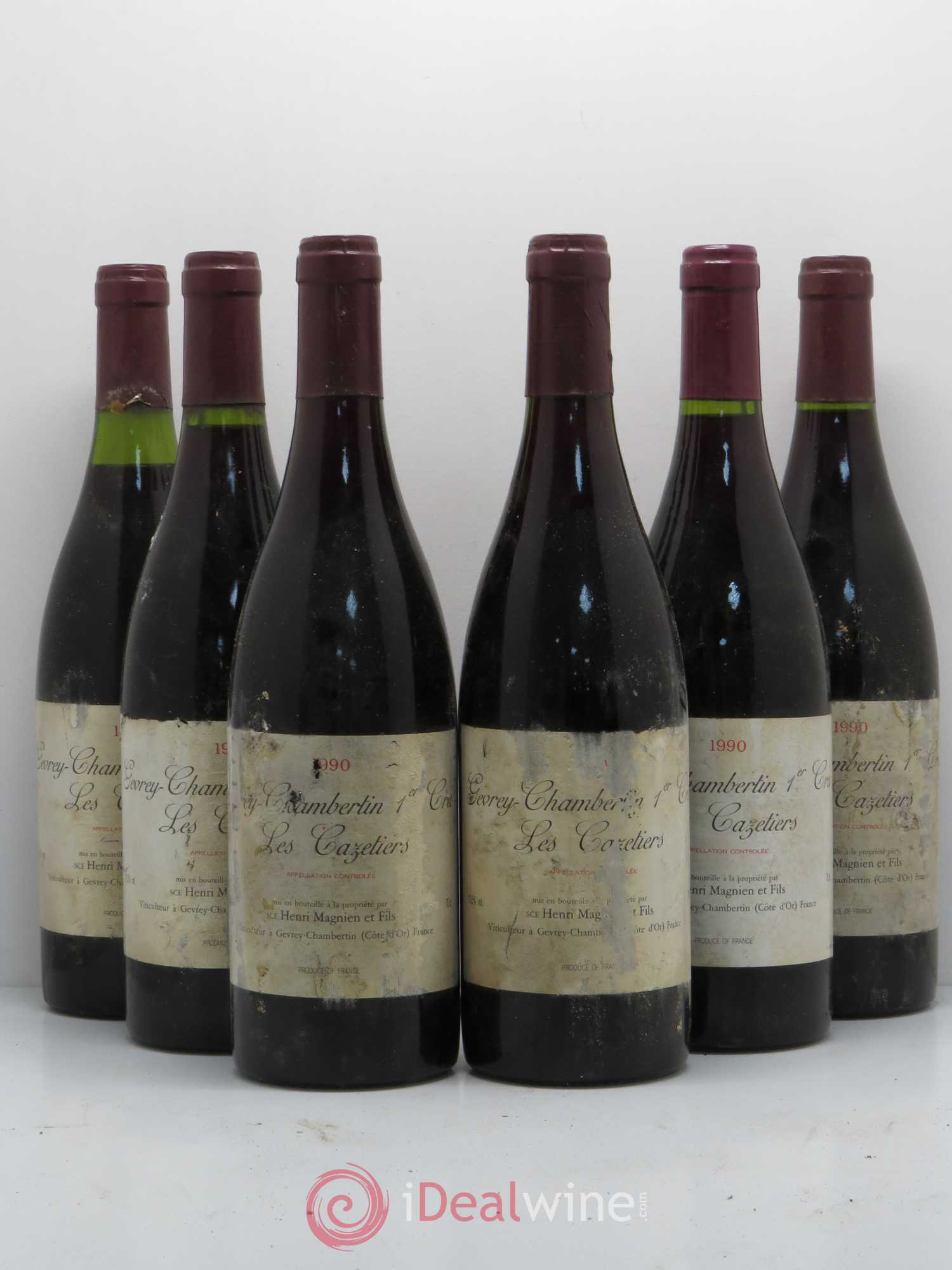 Gevrey-Chambertin 1er Cru Les Cazetiers Henri Magnien 1990 - Posten von 6 Flaschen - 0
