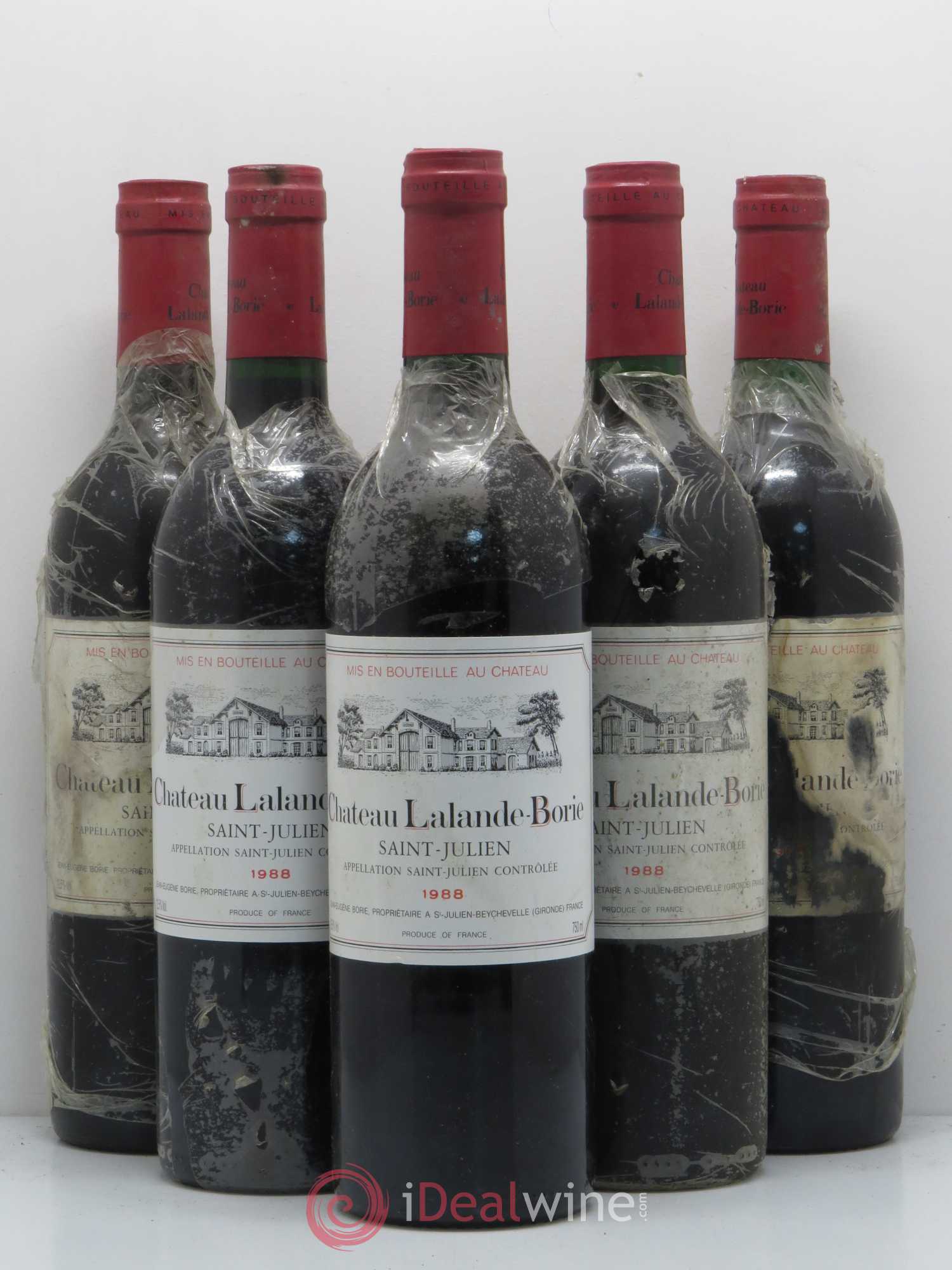 Château Lalande Borie 1988 - Lot de 5 bouteilles - 0