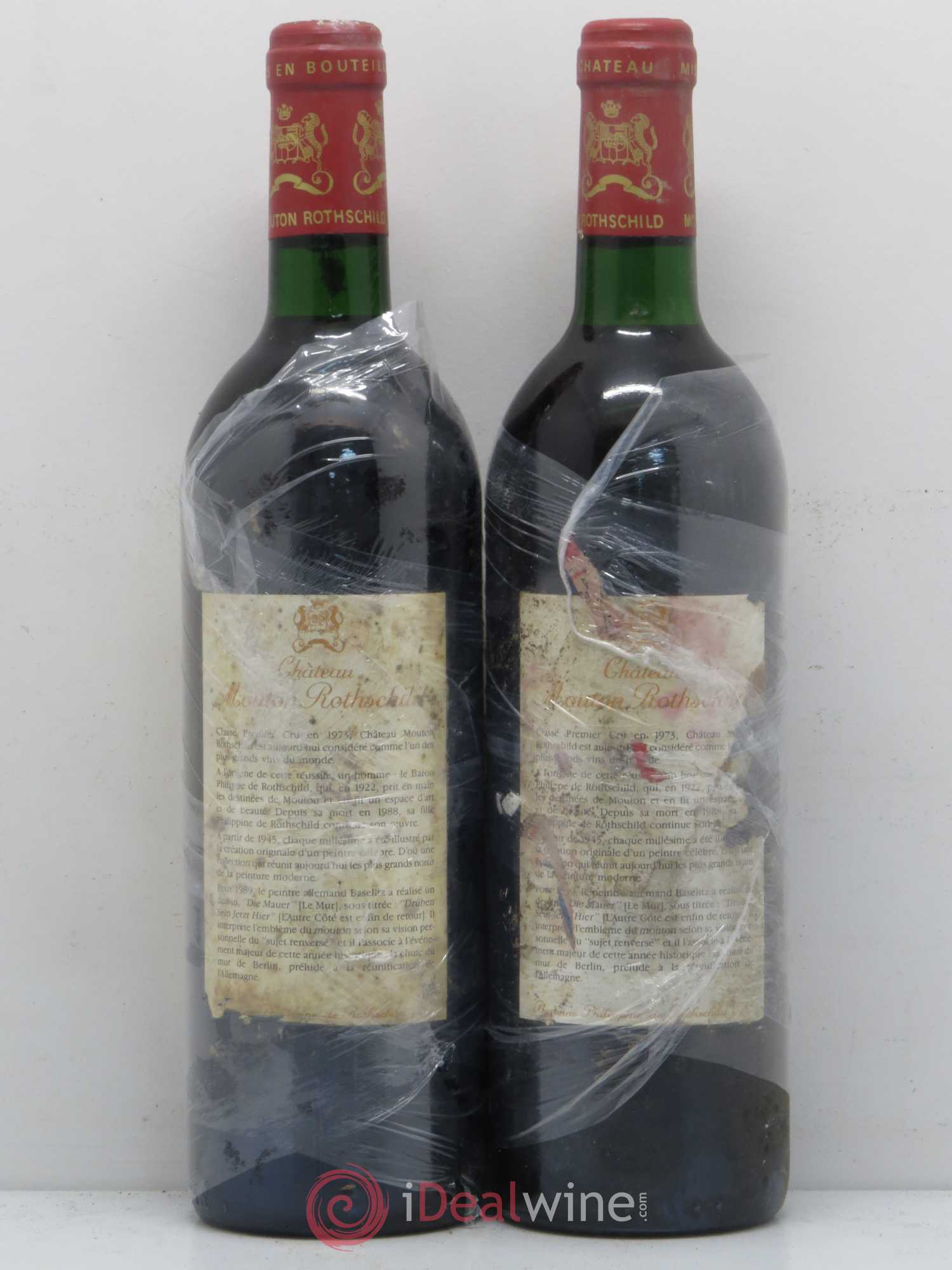 Château Mouton Rothschild 1er Grand Cru Classé 1989 - Lot de 2 bouteilles - 1