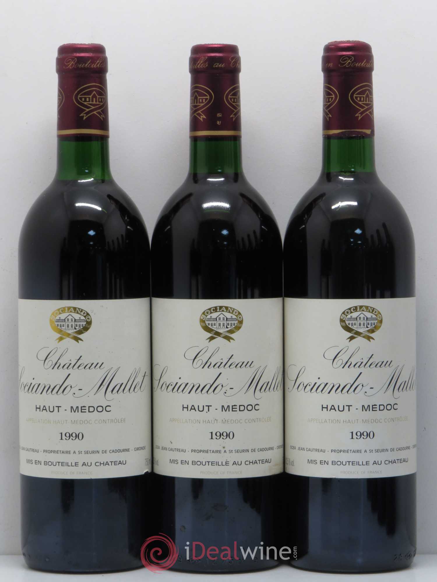 Château Sociando Mallet 1990 - Lot de 10 bouteilles - 2