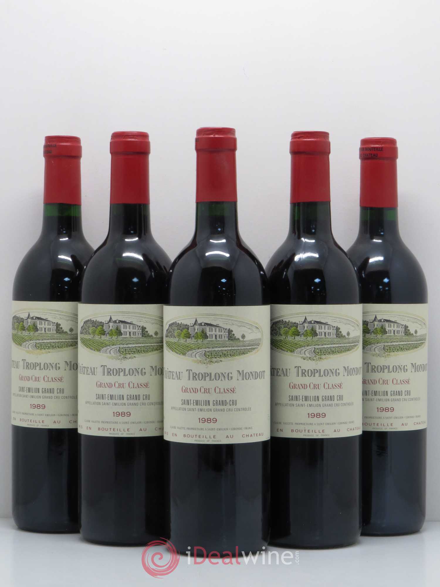 Château Troplong Mondot 1er Grand Cru Classé B 1989 - Lot de 5 bouteilles - 0