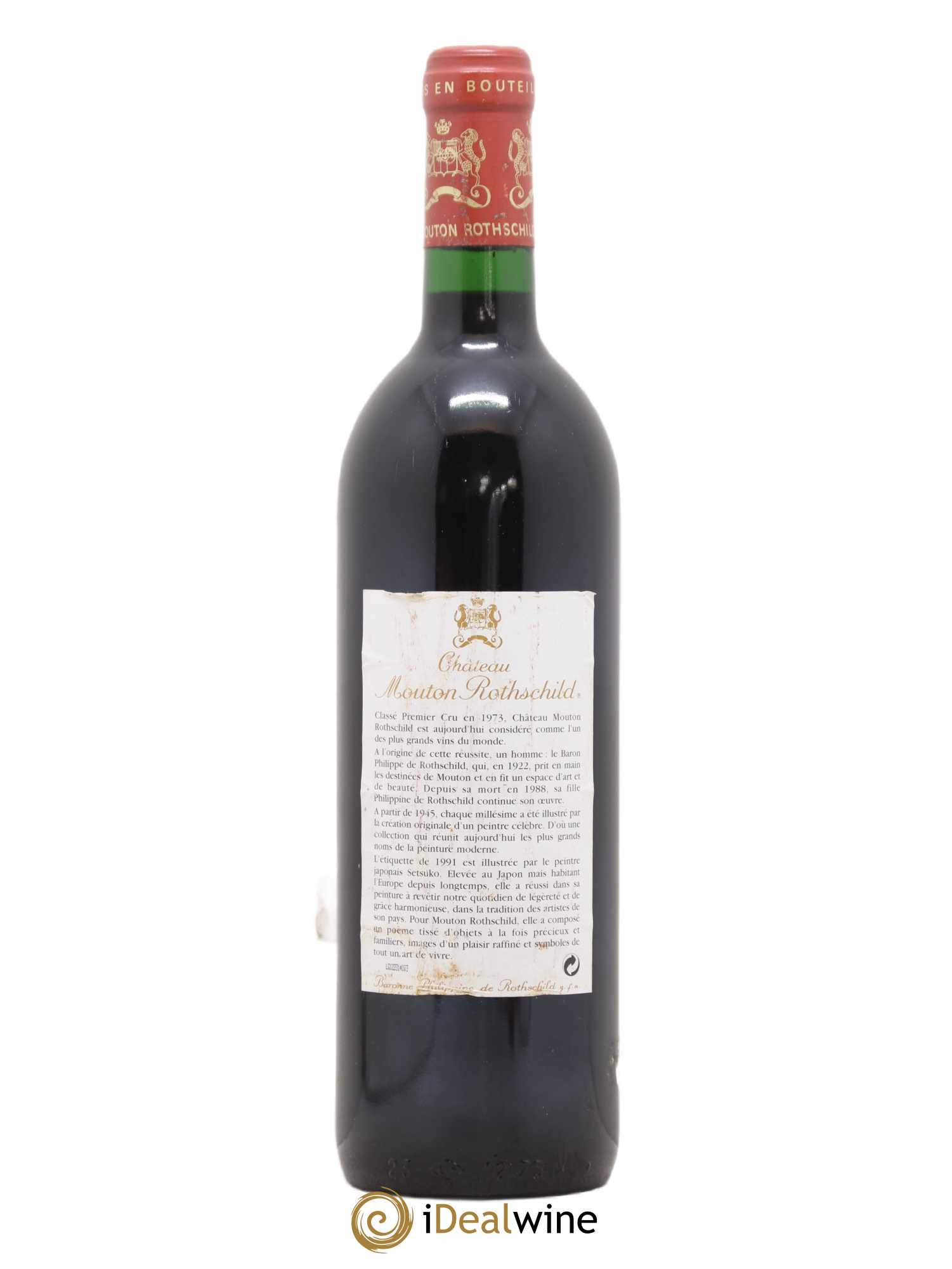 Château Mouton Rothschild 1er Grand Cru Classé 1991 - Lot de 1 bouteille - 1