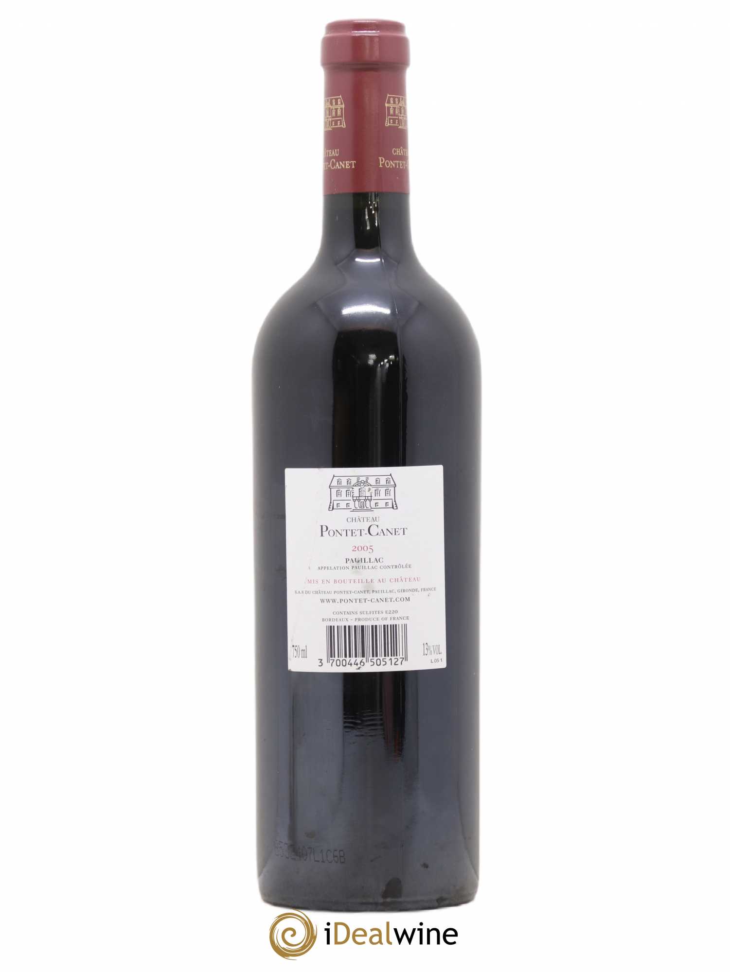 Château Pontet Canet 5ème Grand Cru Classé 2005 - Lot de 1 bouteille - 1