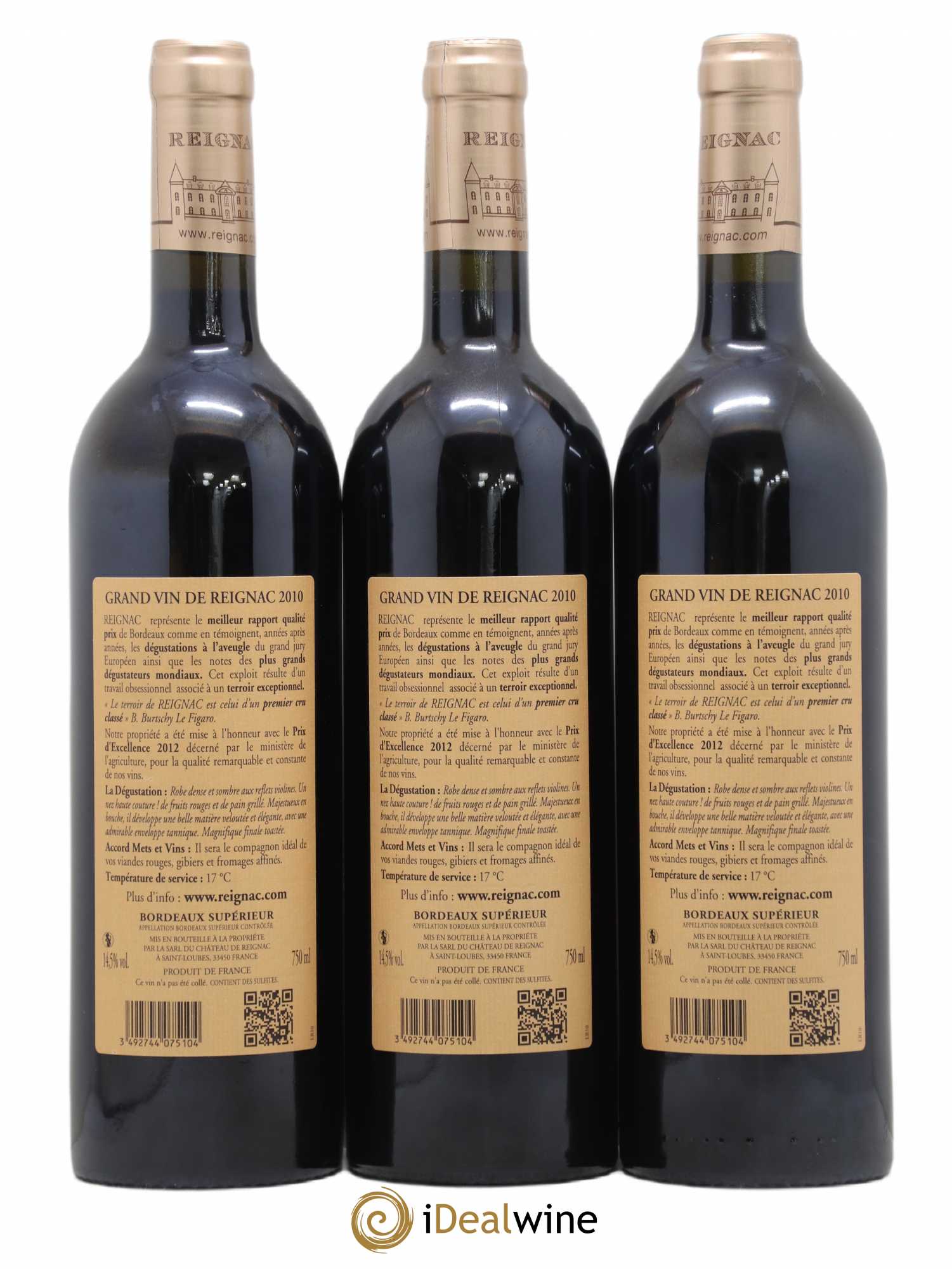 Grand vin de Reignac 2010 - Posten von 3 Flaschen - 1