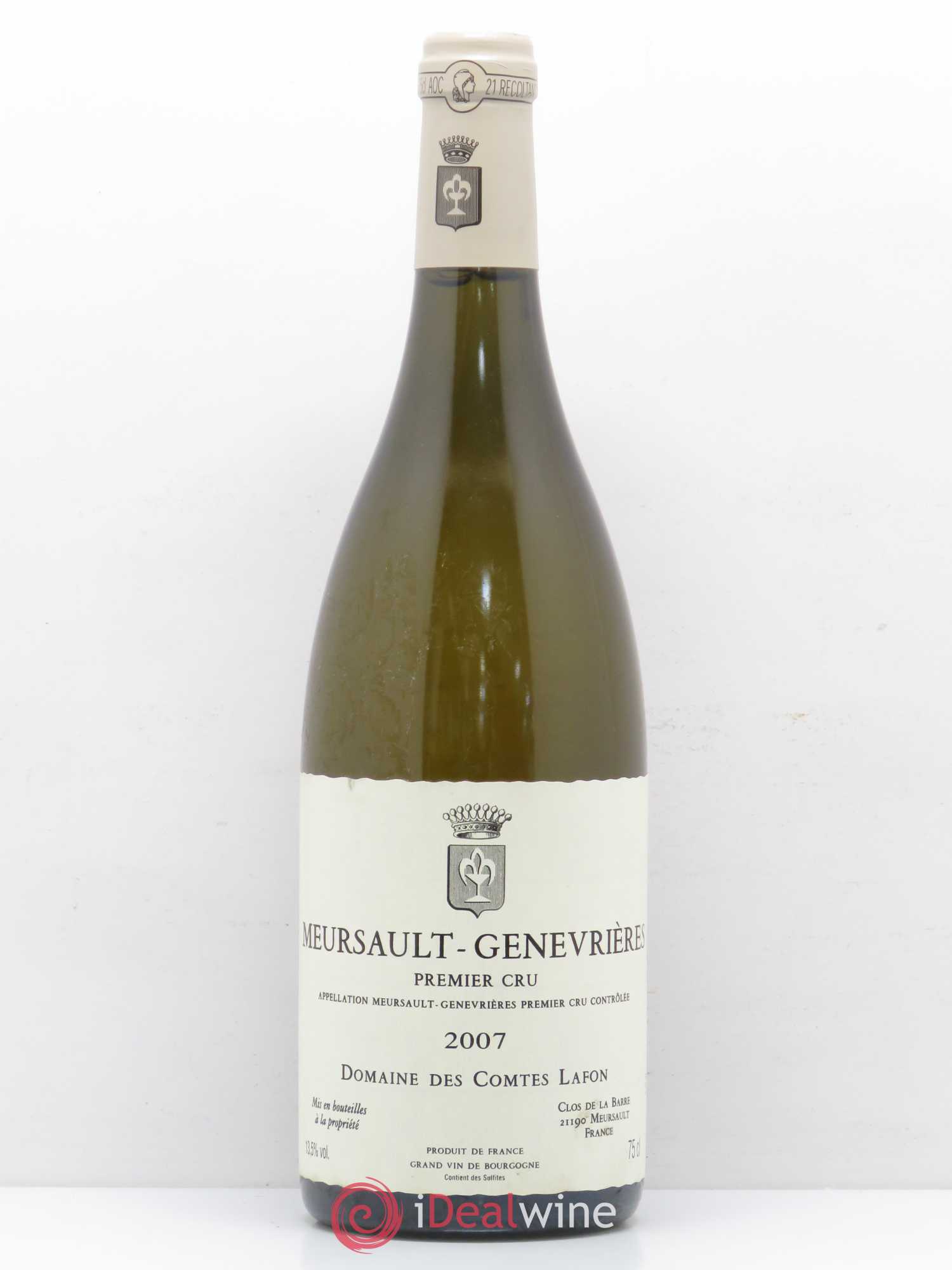Meursault 1er Cru Genevrières Comtes Lafon (Domaine des) 2007 - Lot de 1 bouteille - 0